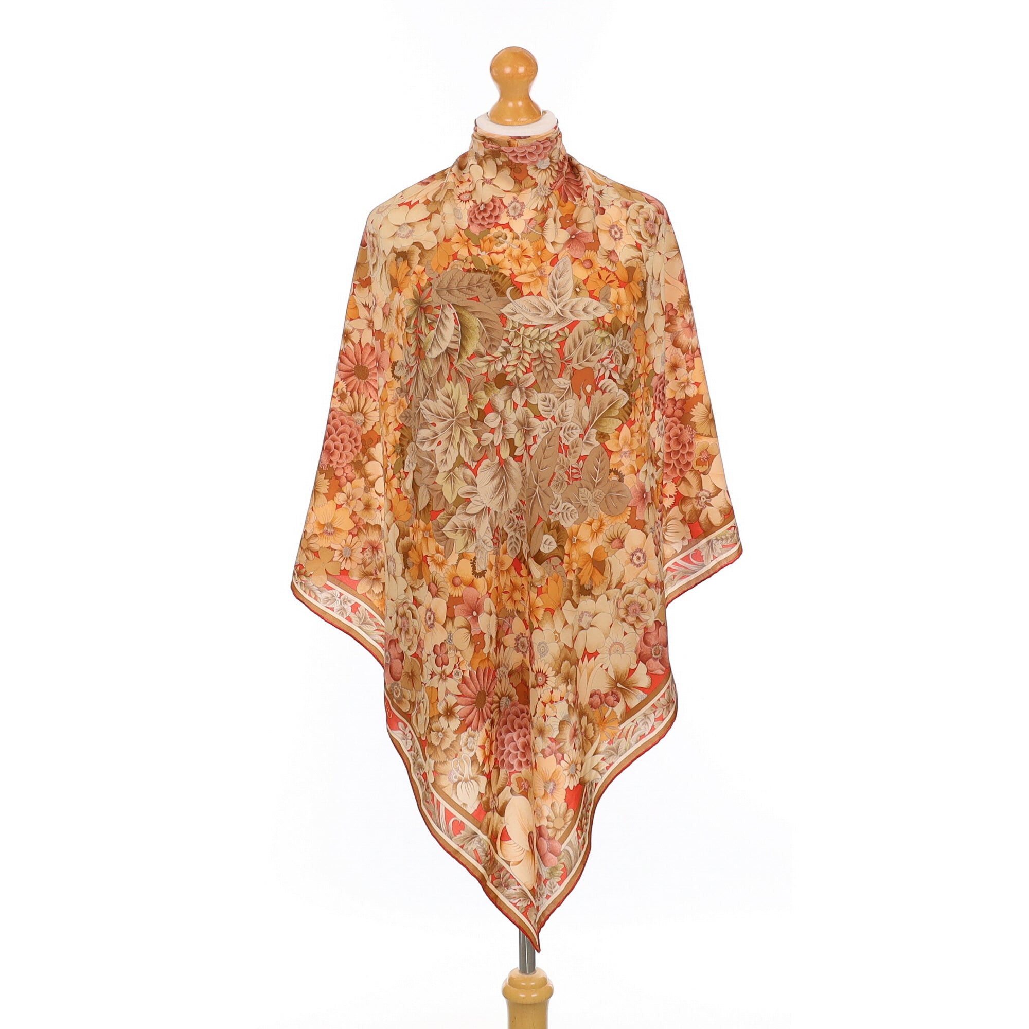 Pristine Leonard Botanical Design Silk Scarf