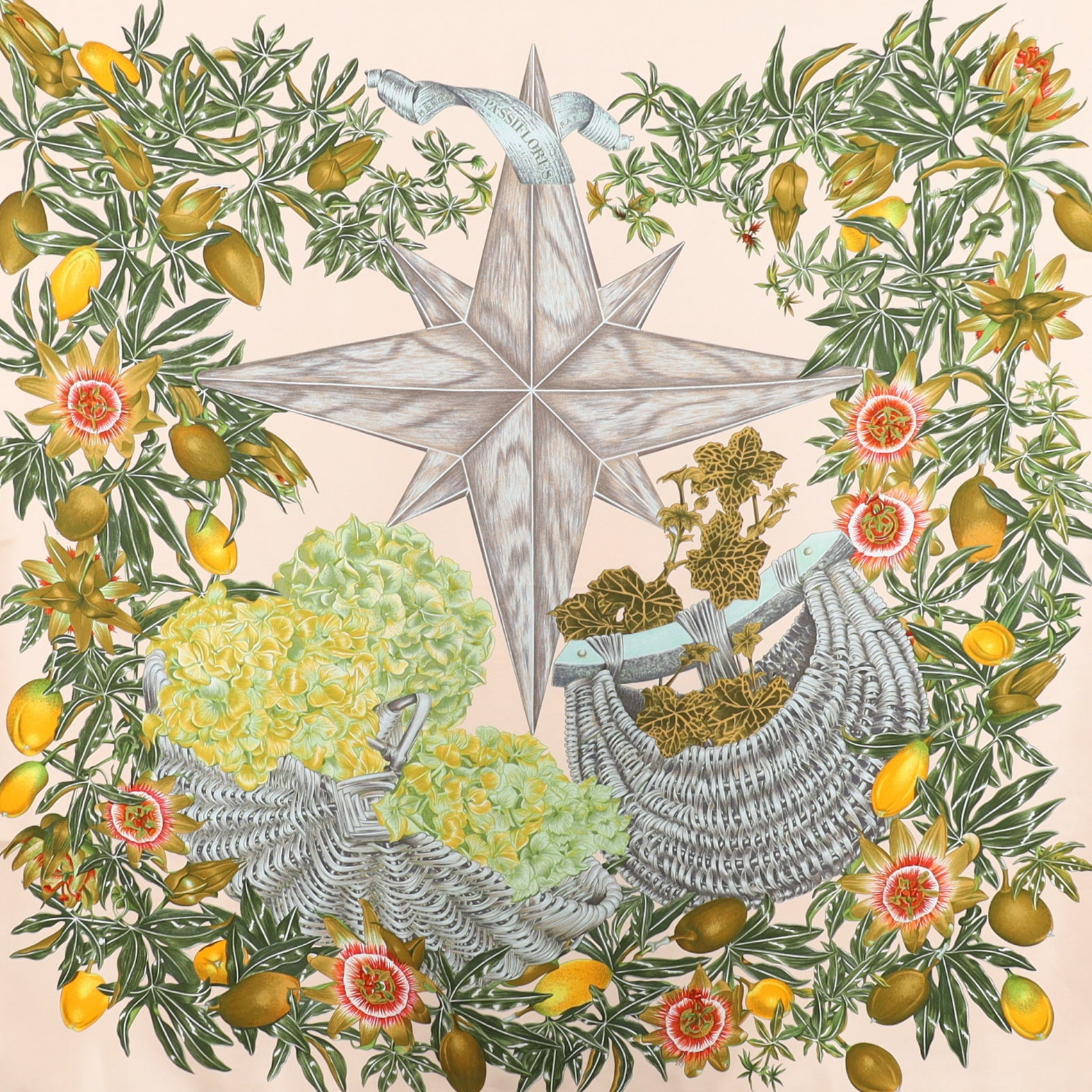 Hermès Passiflores Silk Scarf