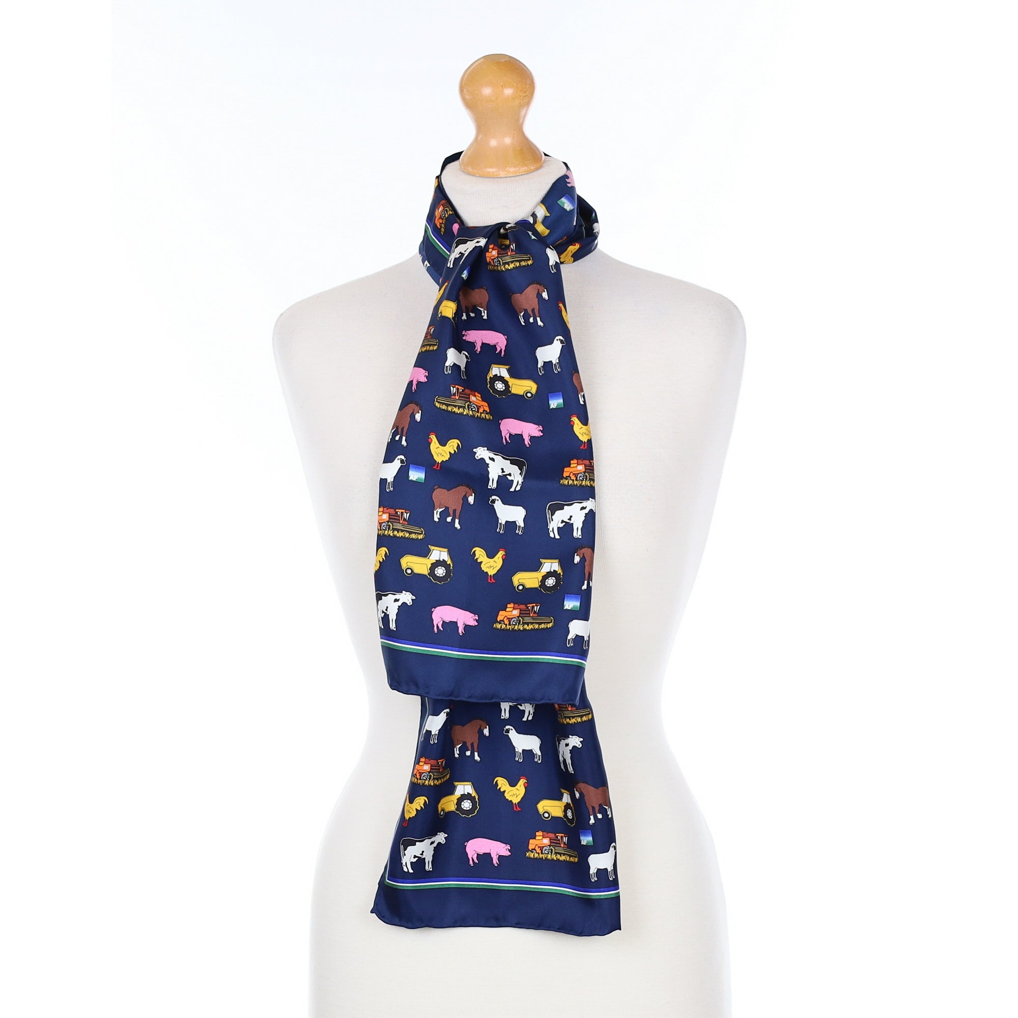Farm Motif Silk Scarf