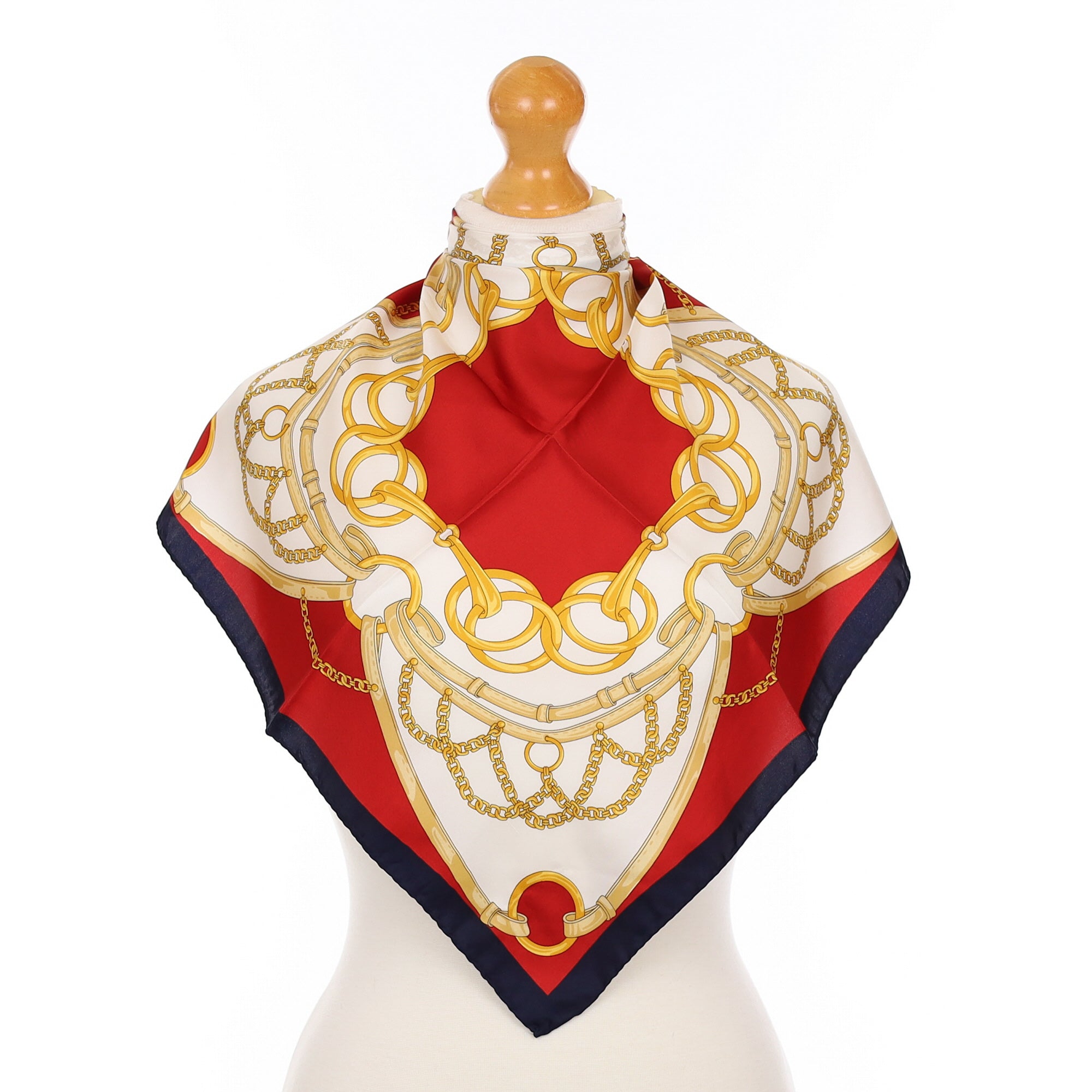 Brand New Jammers & Leufgen Red Chain Silk Scarf