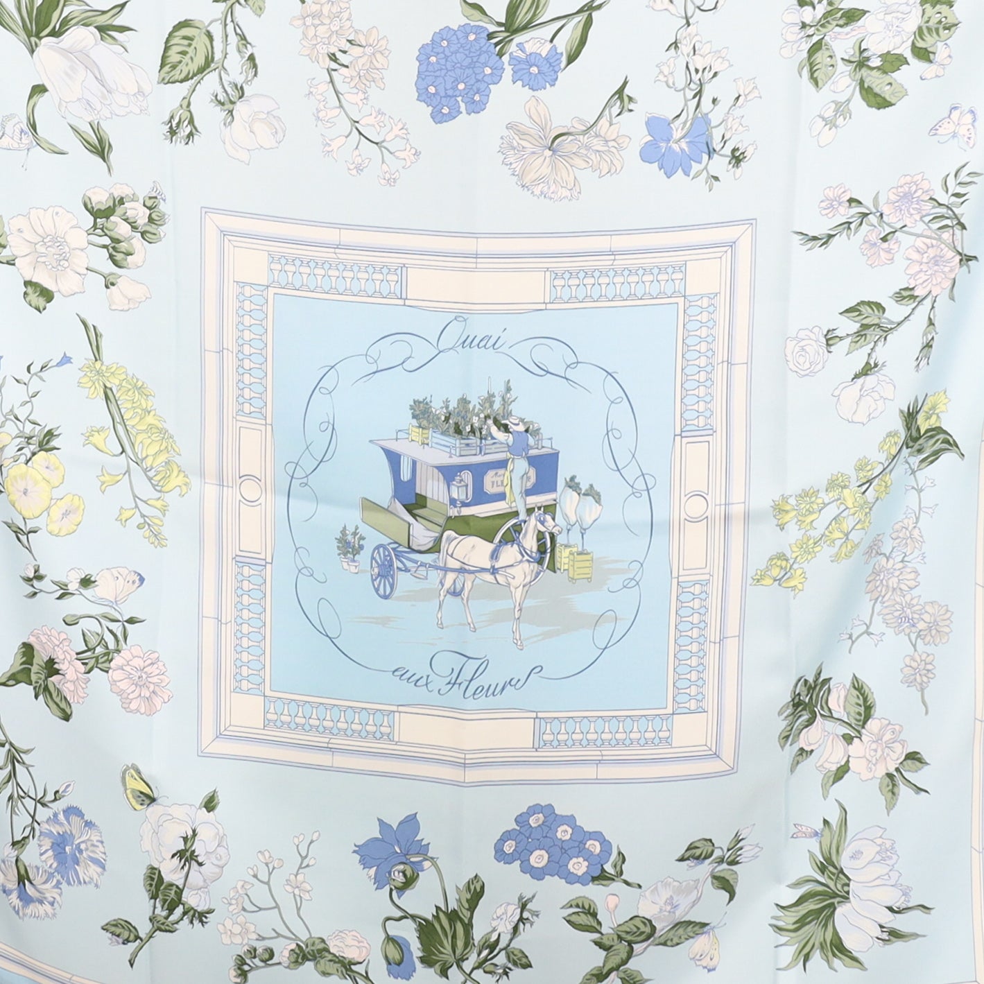 Hermès Quai Aux Fleurs Designer Silk Scarf
