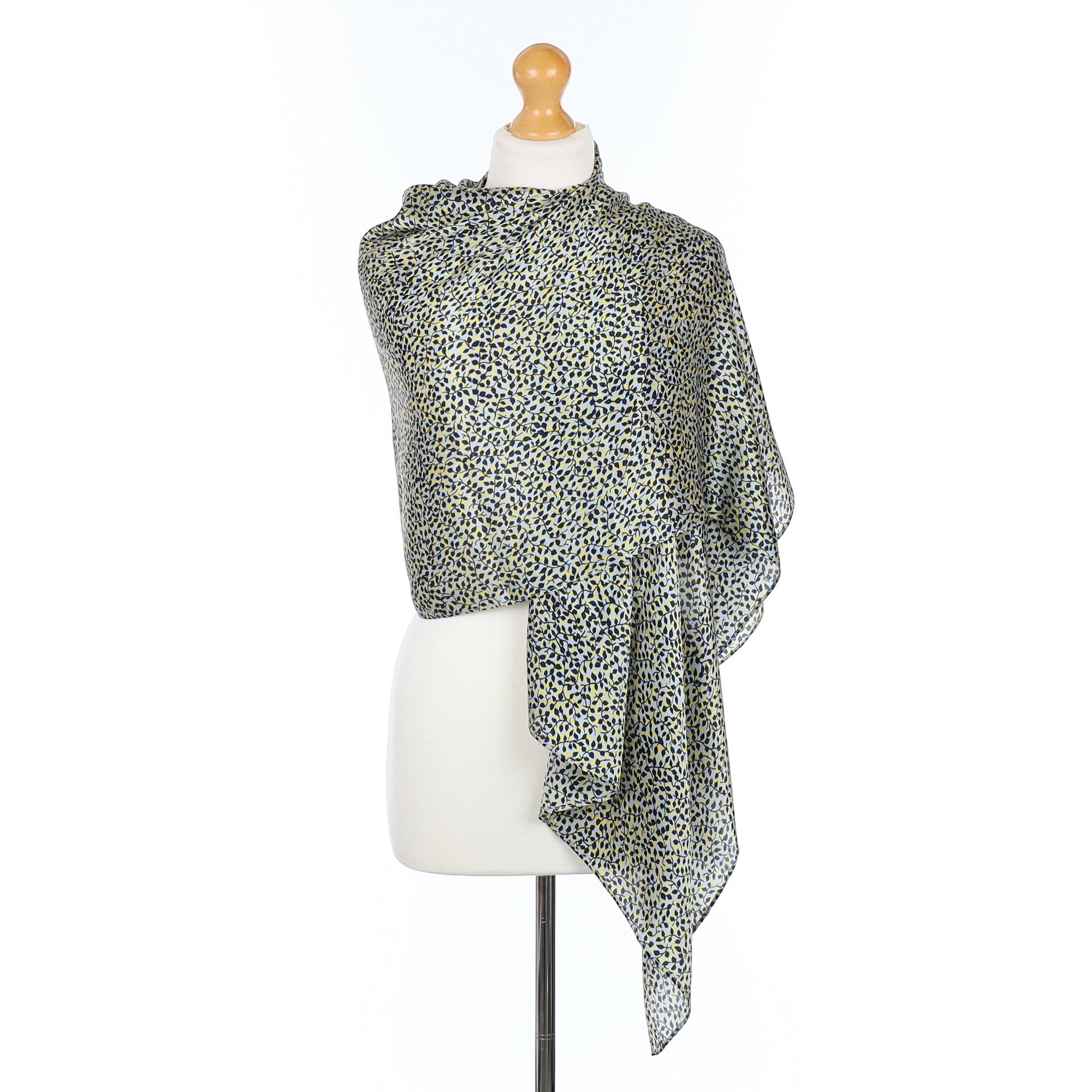 Brand New Jigsaw Grey, Black and Yellow Silk Scarf