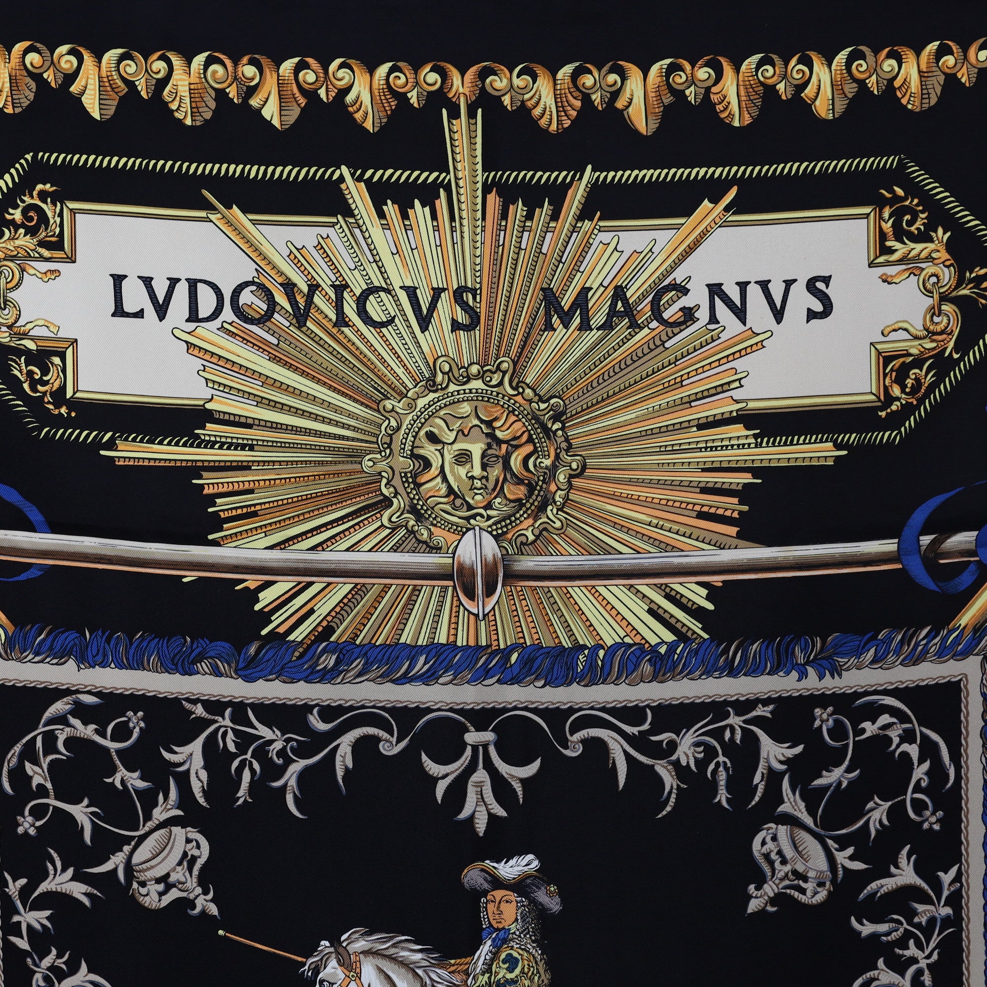 Hermès Lvdovicvs Magnvs Vintage Silk Scarf