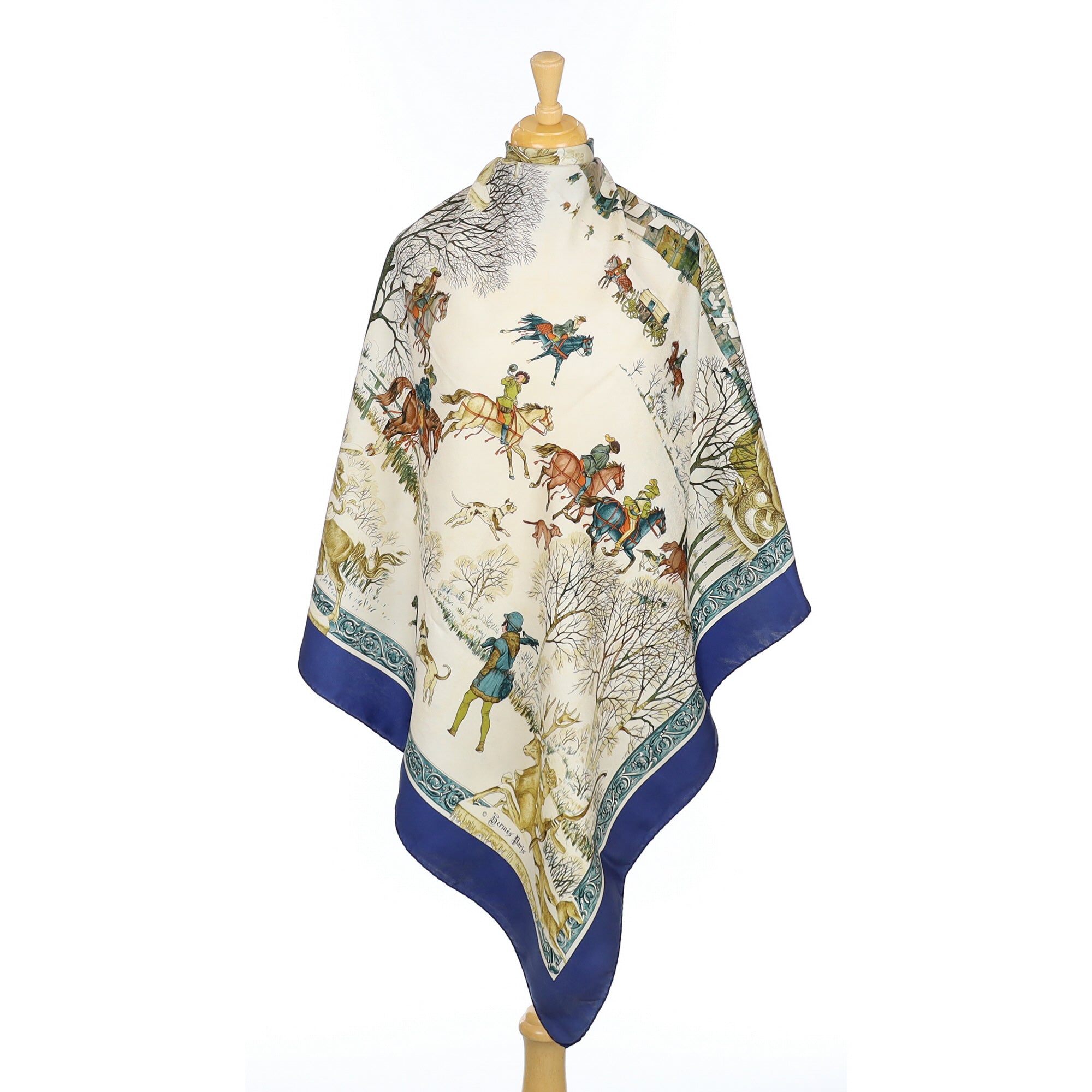 Hermès L’hiver En Poste Silk Scarf