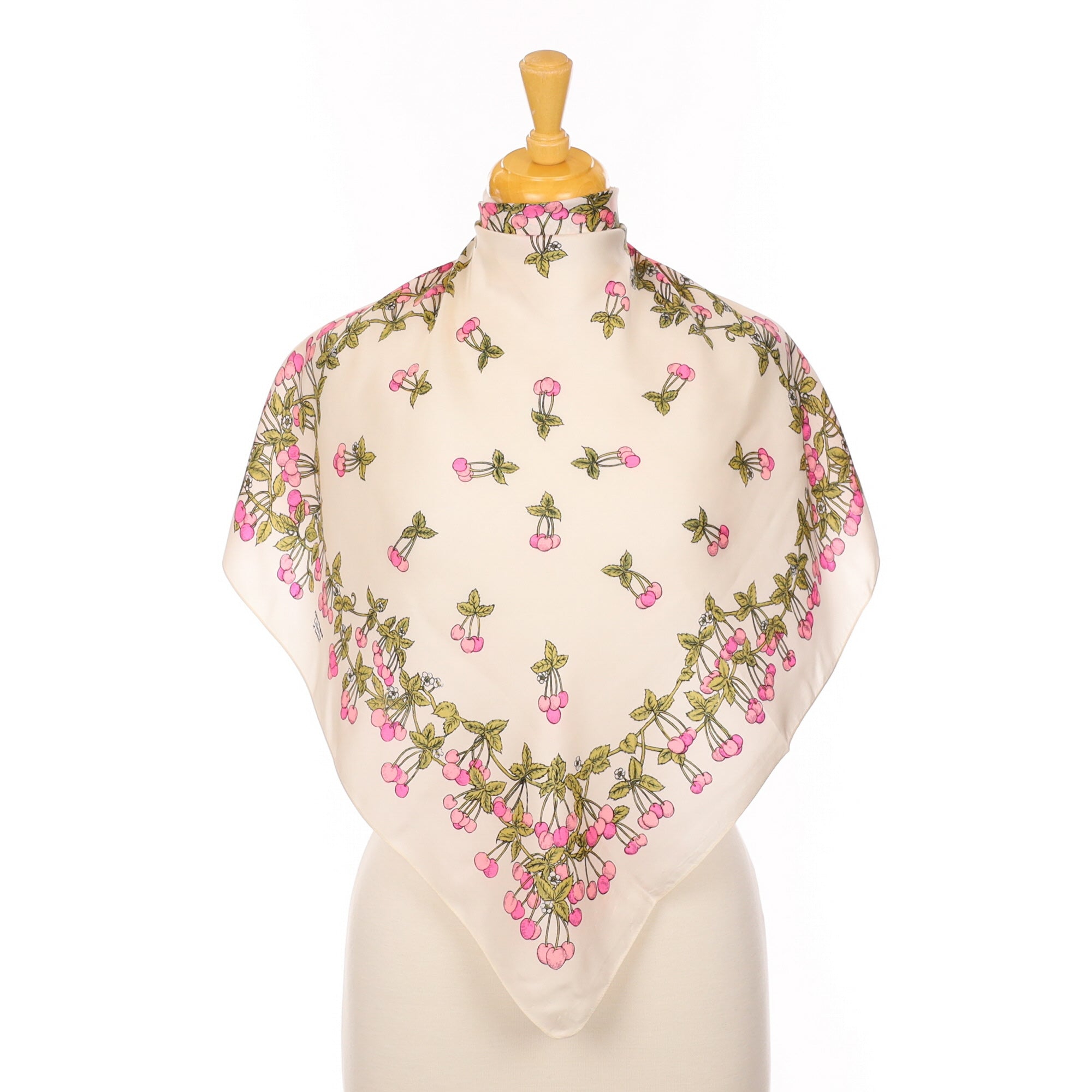Liberty Cherry Pattern Vintage Silk Scarf