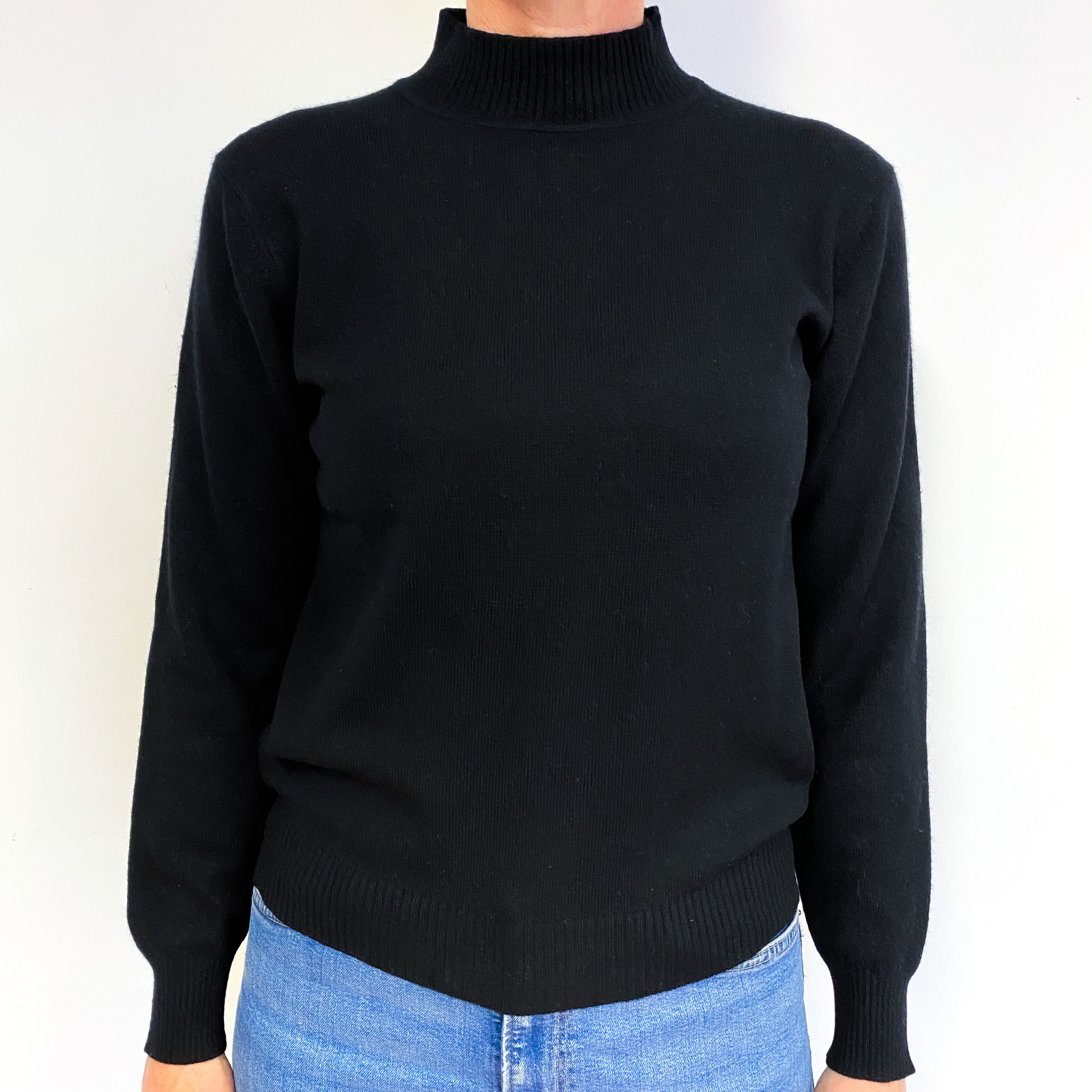 Black Cashmere Turtle Neck Jumper Medium