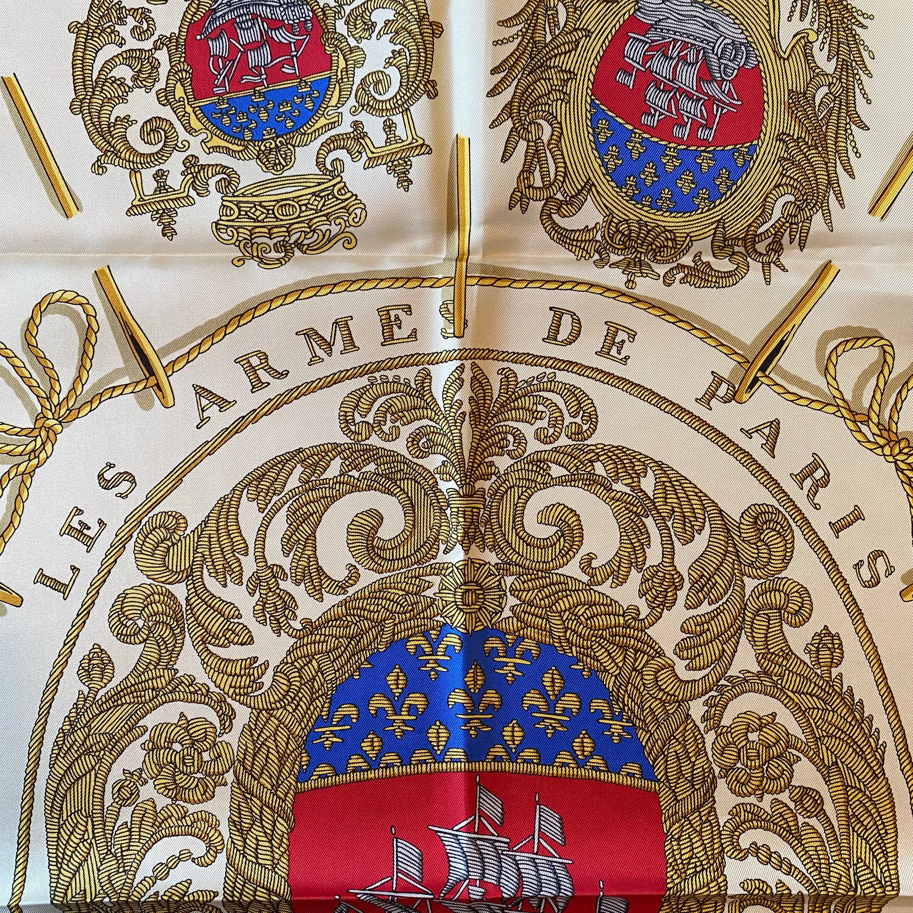 Pristine Hermès Les Armes de Paris Silk Scarf