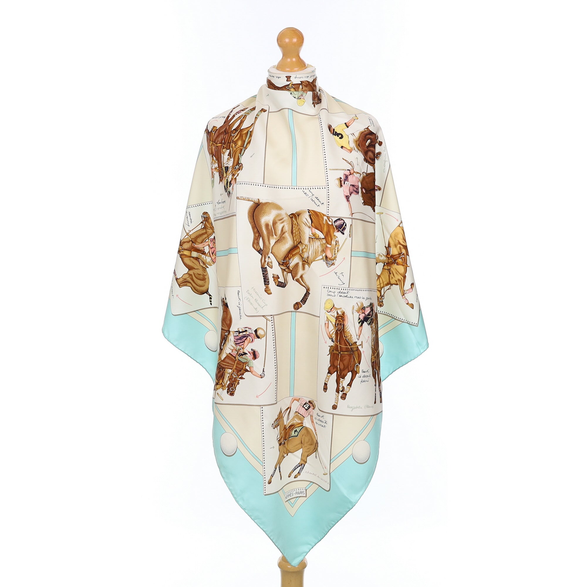 Hermès Le Monde du Polo Silk Scarf Quite Rare