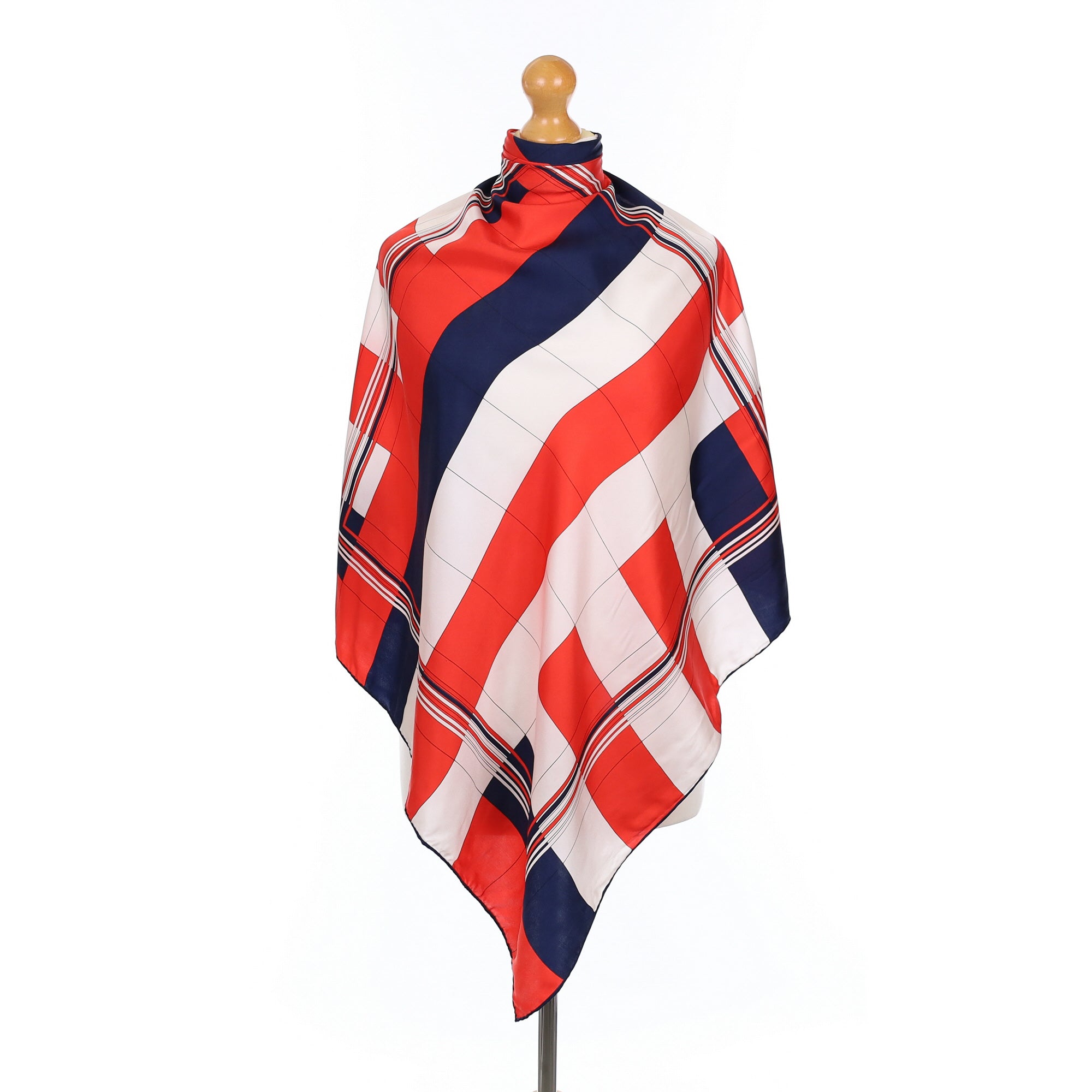 1980’s Loredano Navy & Red Vintage Silk Scarf