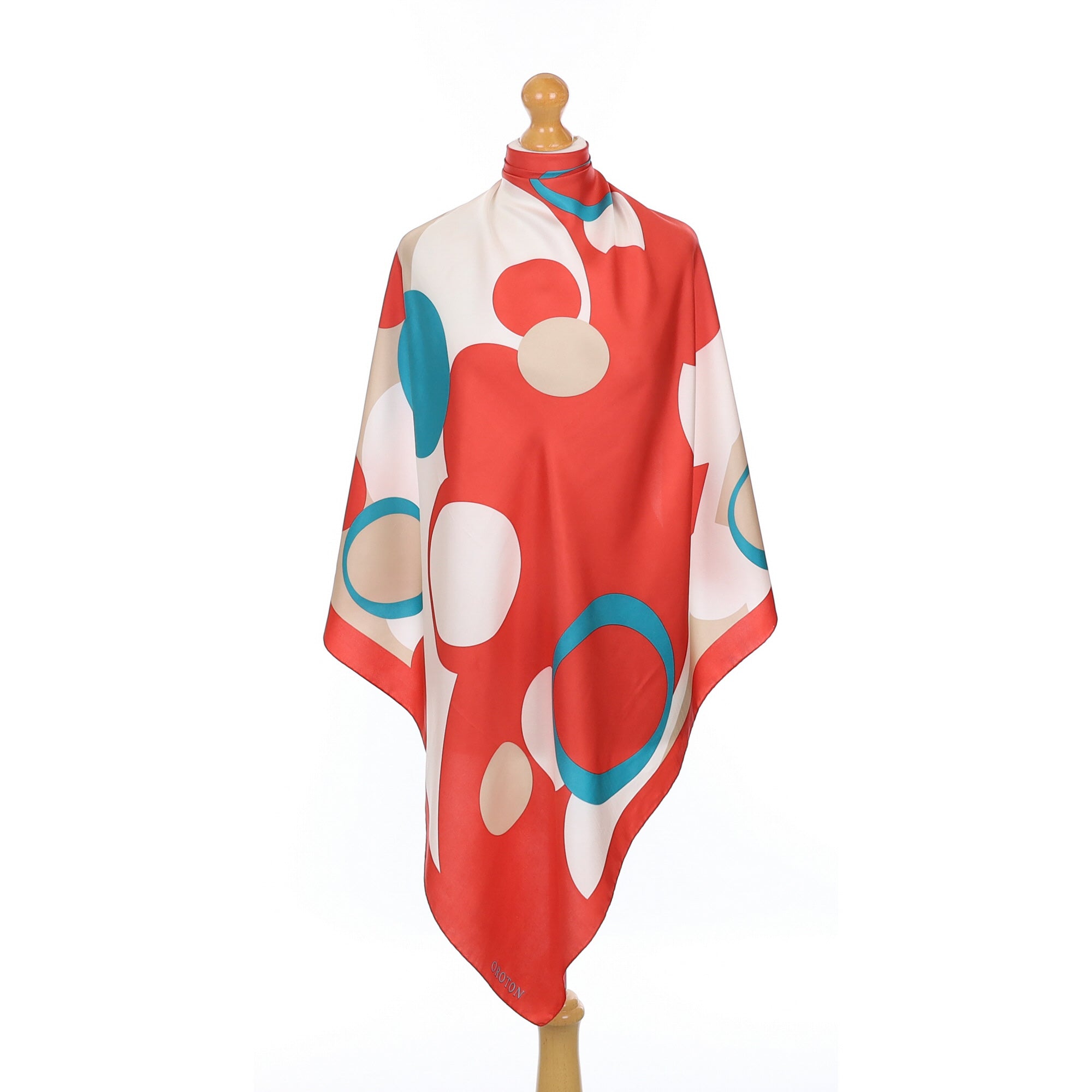 Oroton Circle Design Silk Scarf