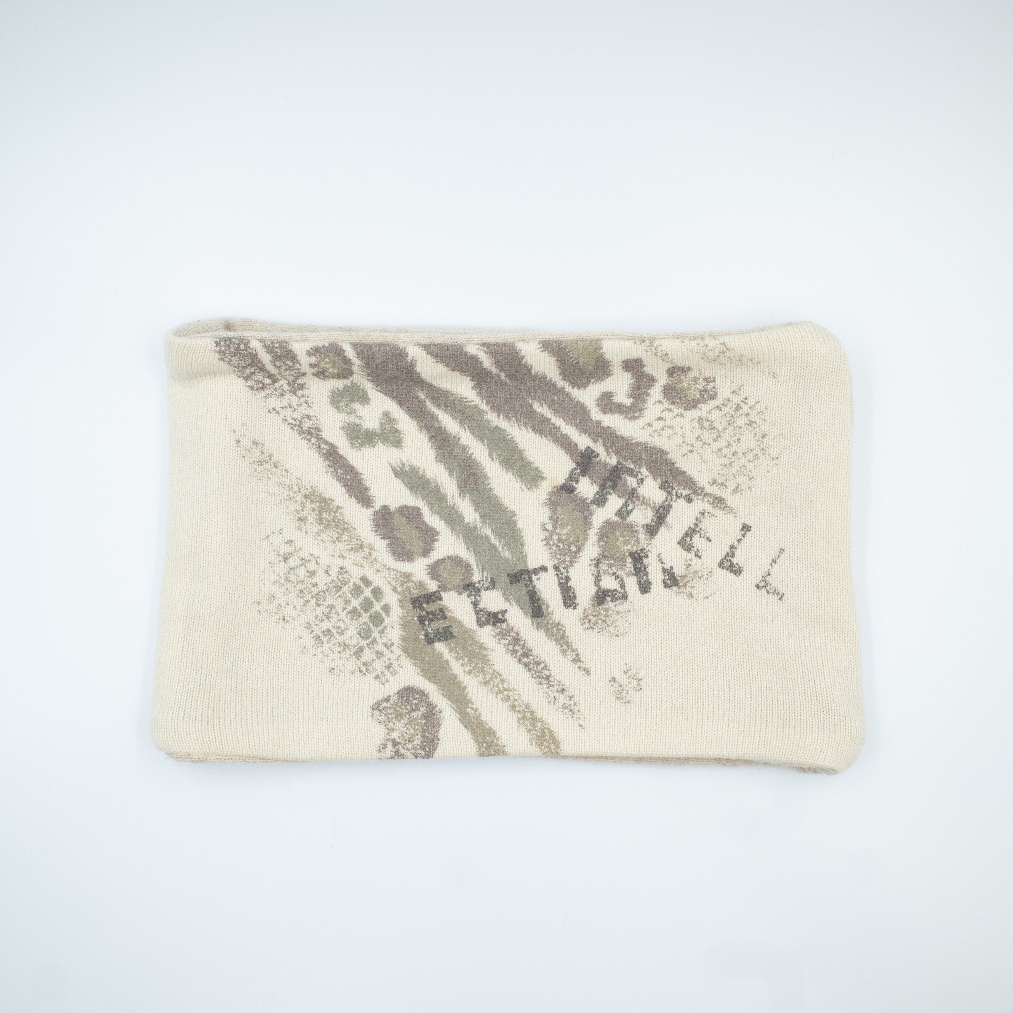 Oatmeal Two Tone Animal Print Neck Warmer
