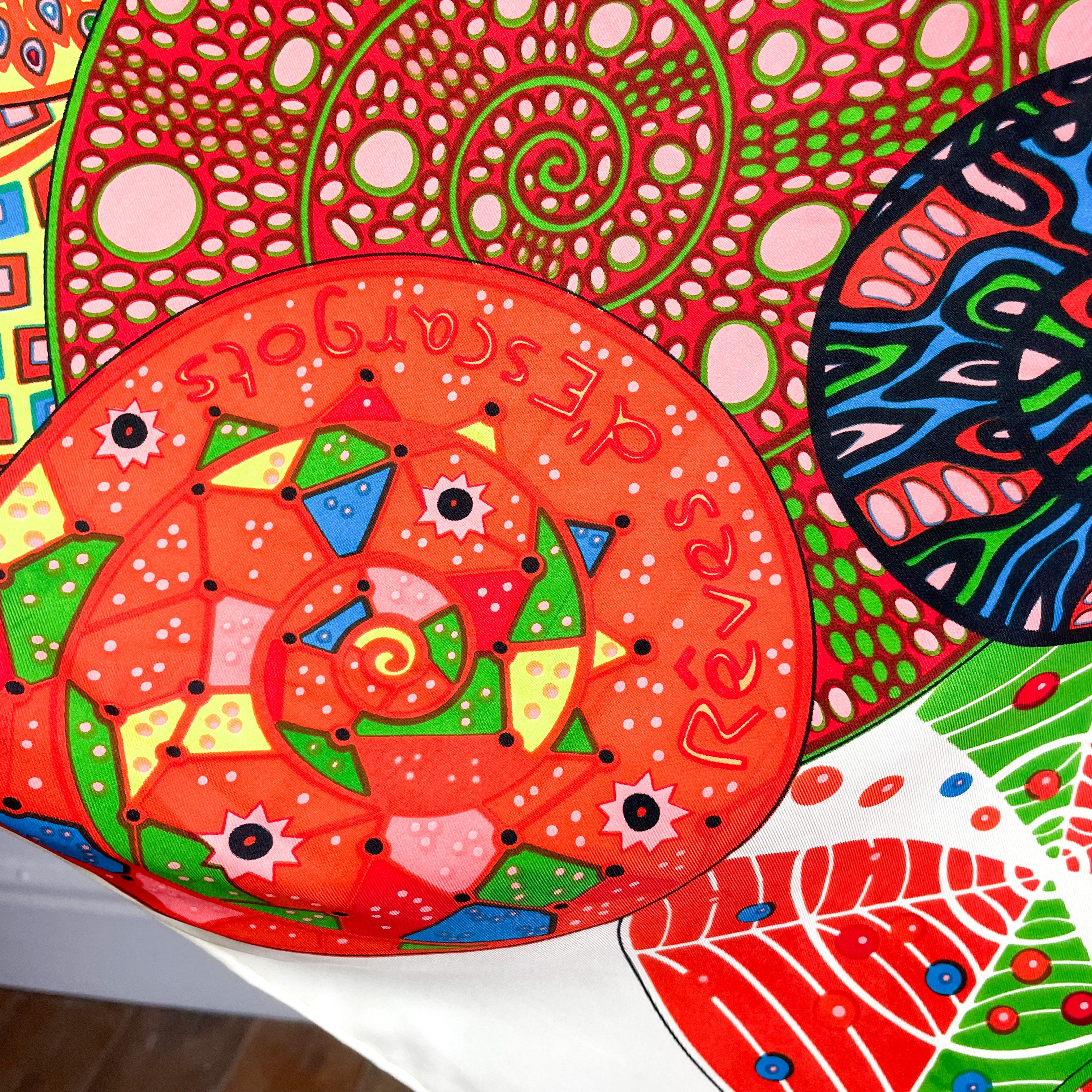 Extra Large Psychedelic Vintage Silk Scarf
