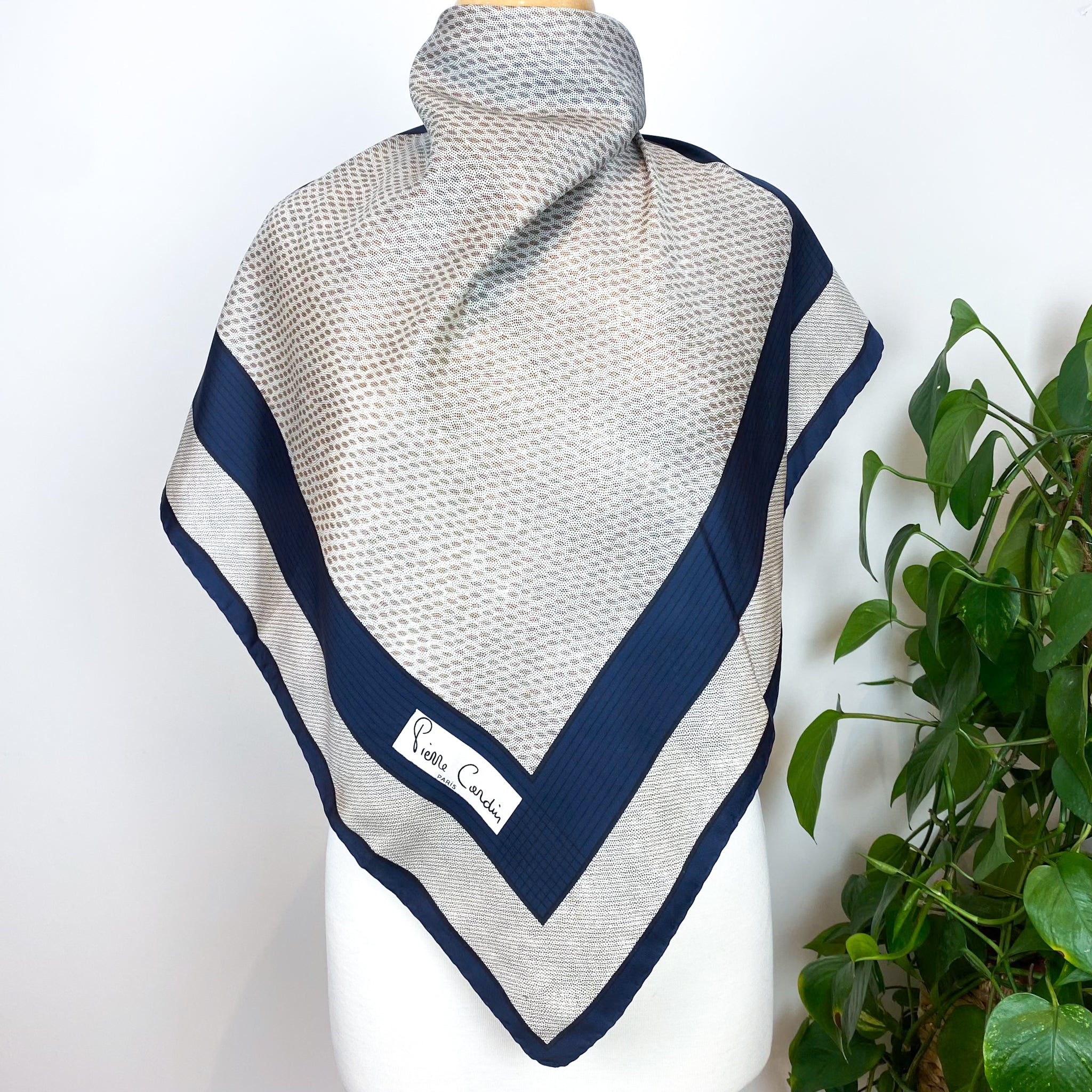 1980s Geometric Pierre Cardin Vintage Silk Scarf