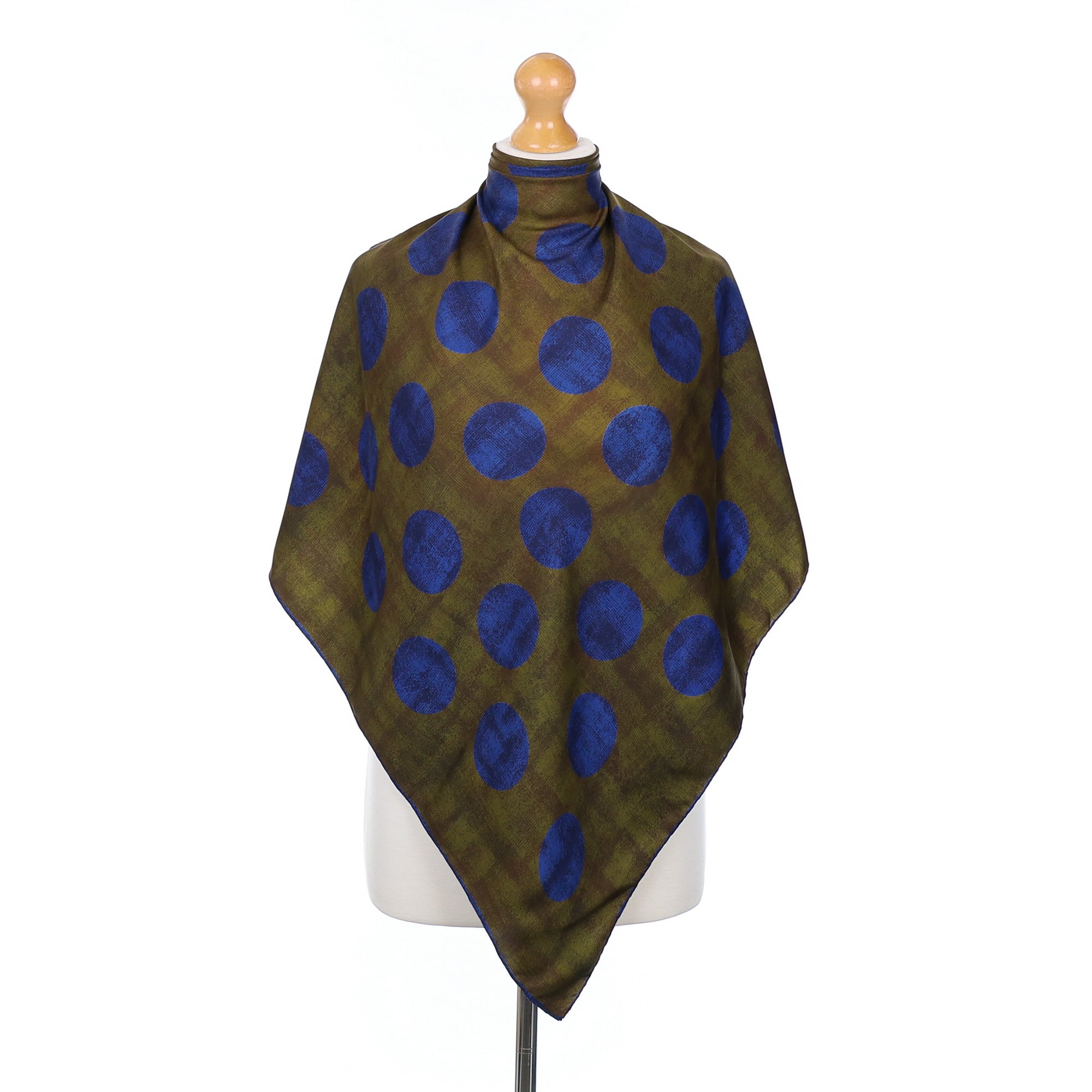 1960’s Blue Spotted Vintage Silk Scarf