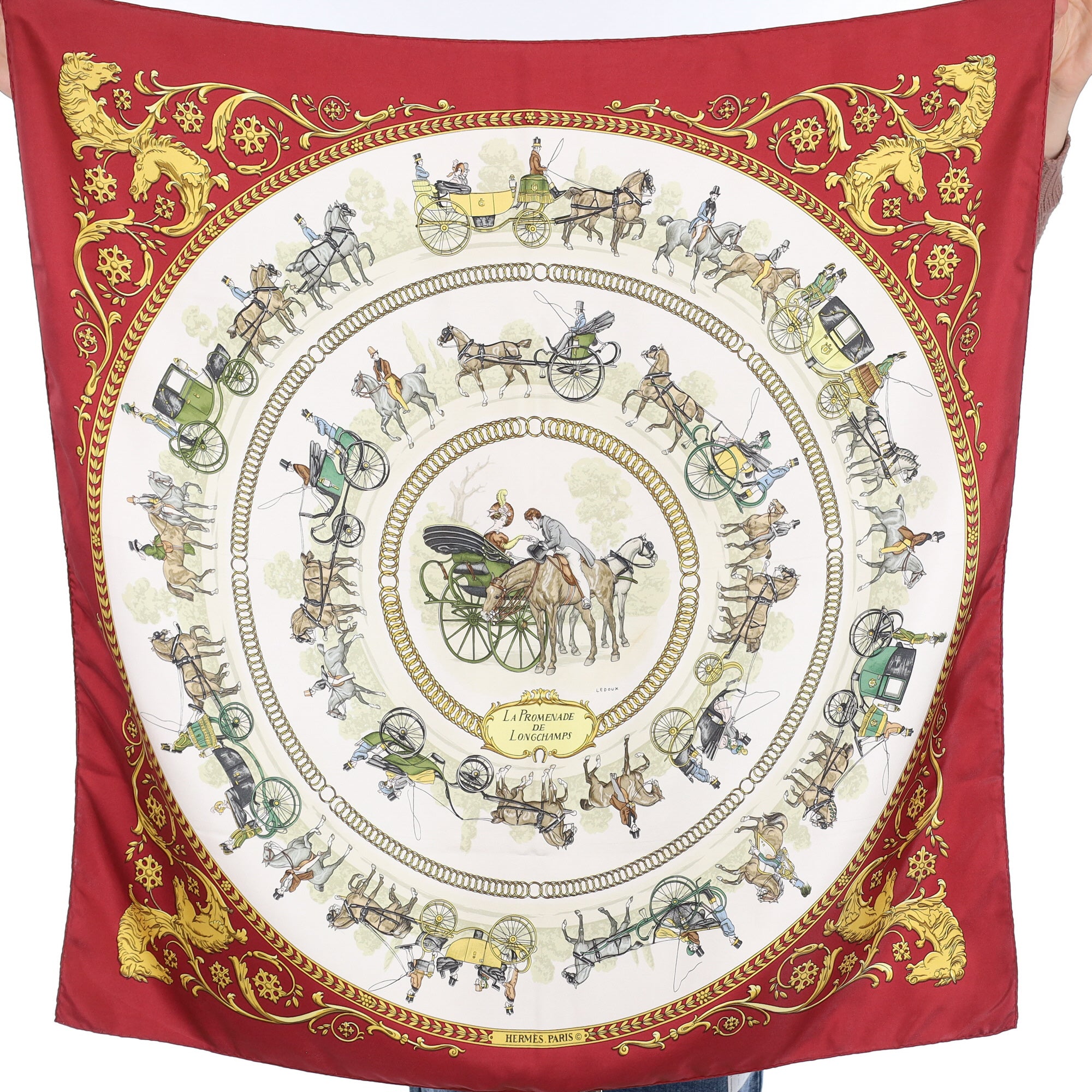 Hermès La Promenade De Longchamps Silk Scarf