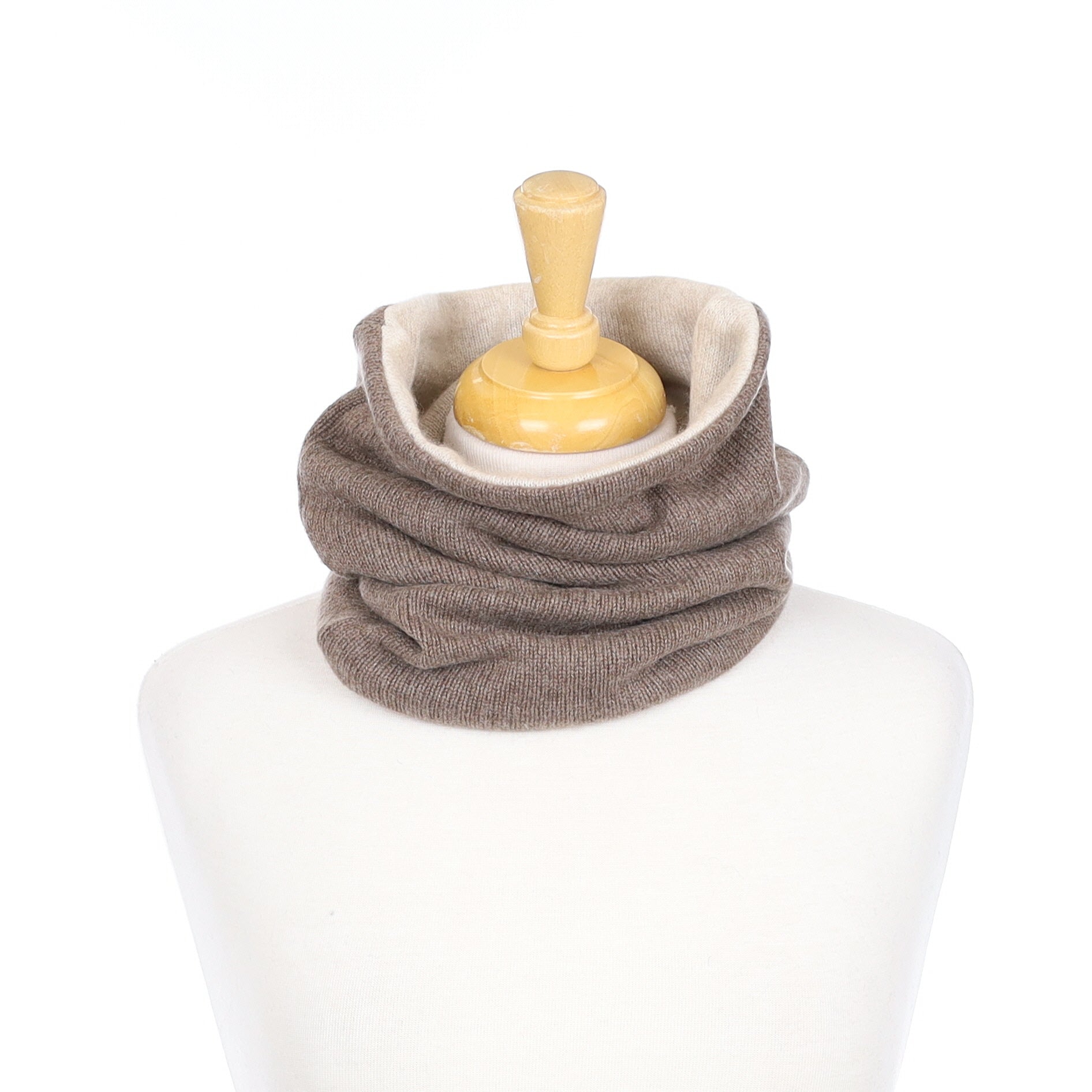 Mocha and Cream Luxury Double Layered Snood