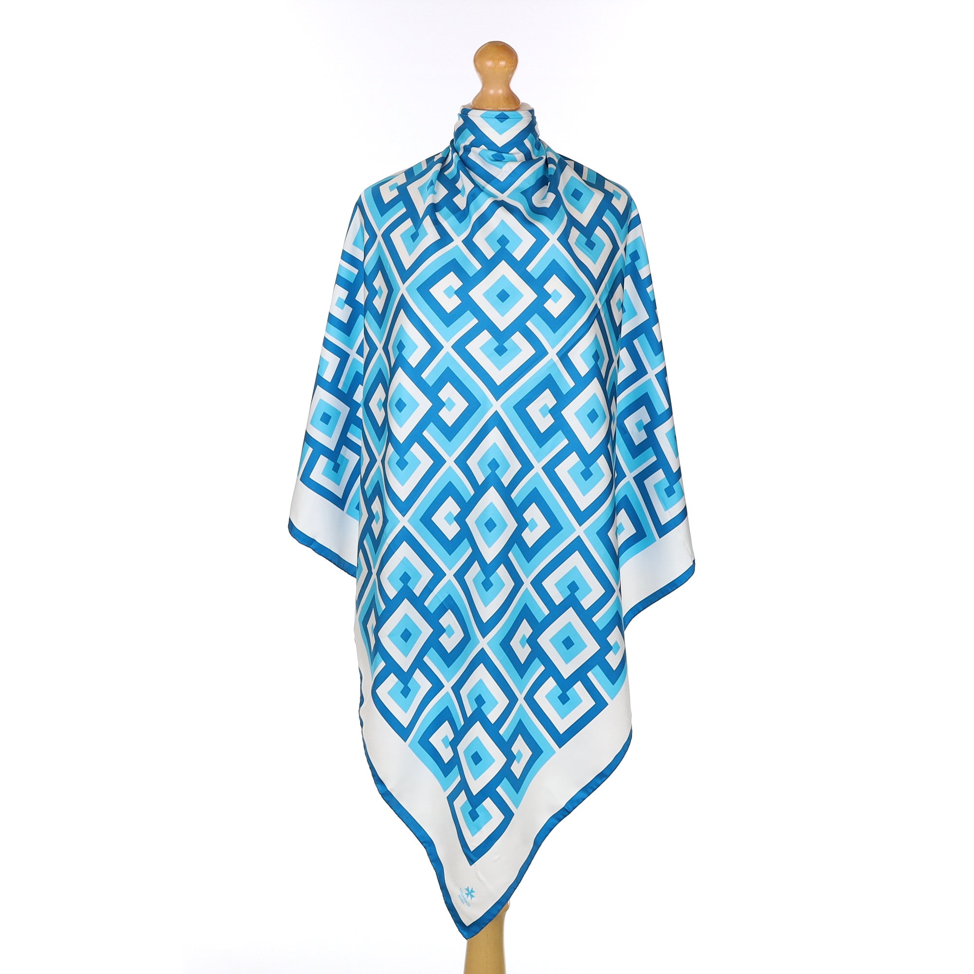 Geometric Evil Eye Silk Scarf