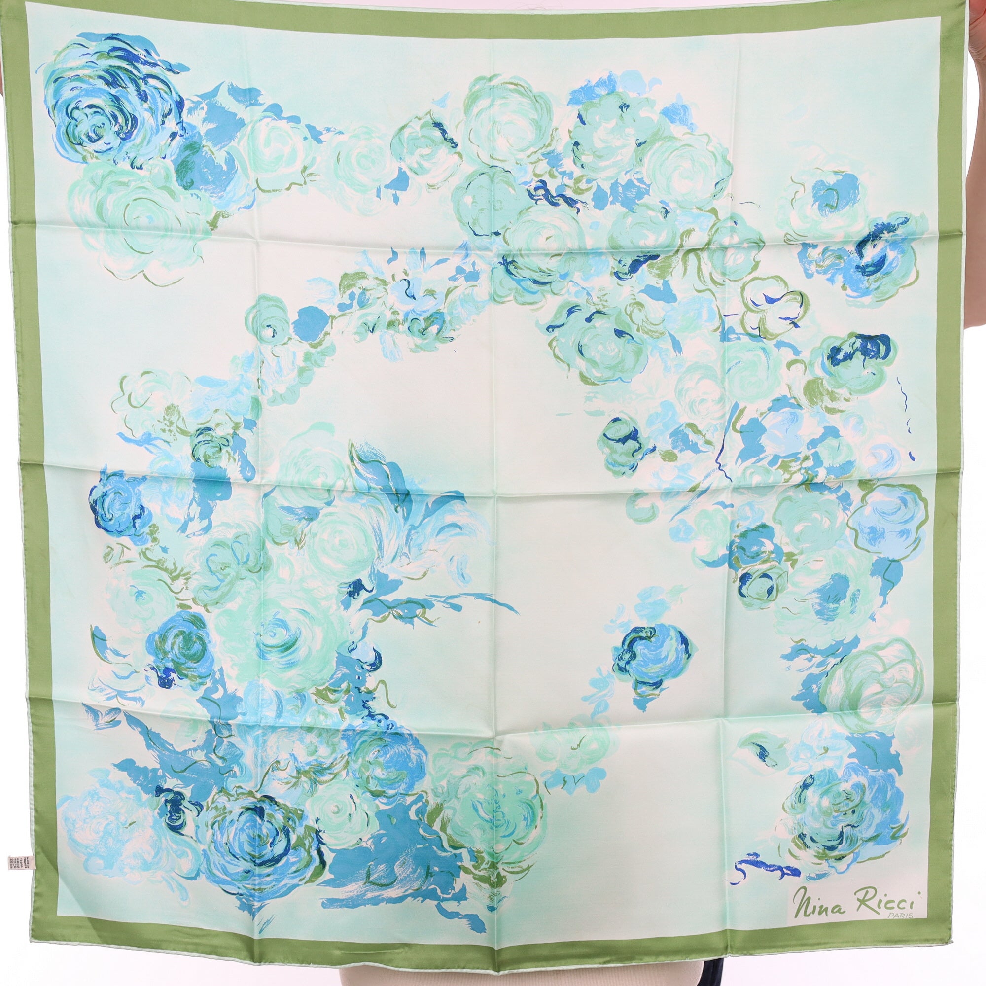 1970’s Boxed Nina Ricci Artistic Floral Vintage Silk Scarf