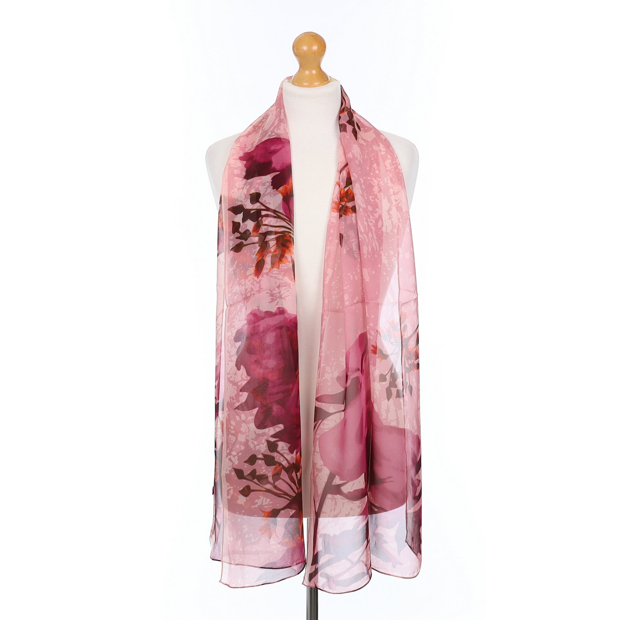 Brand New Kenzo Pink Floral Silk Scarf