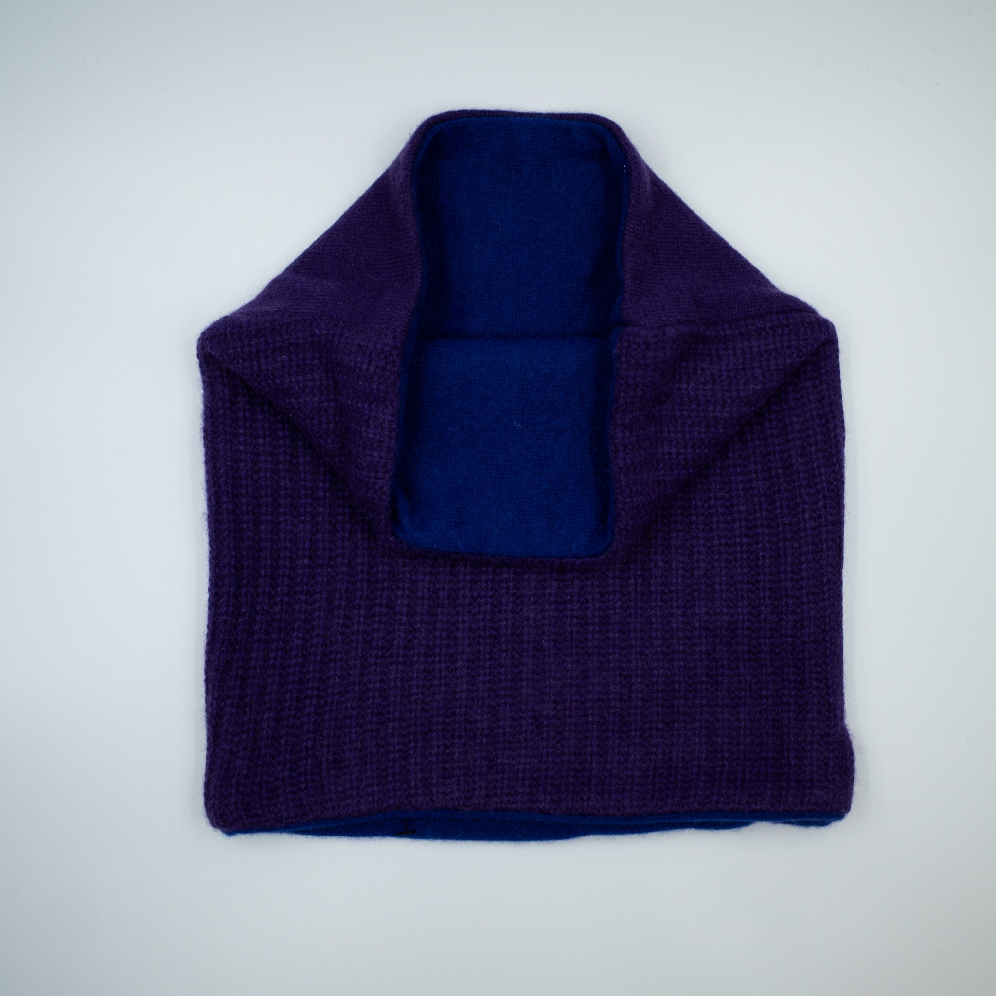 Grape Waffle Knit and French Navy Luxury Double Layered Snood