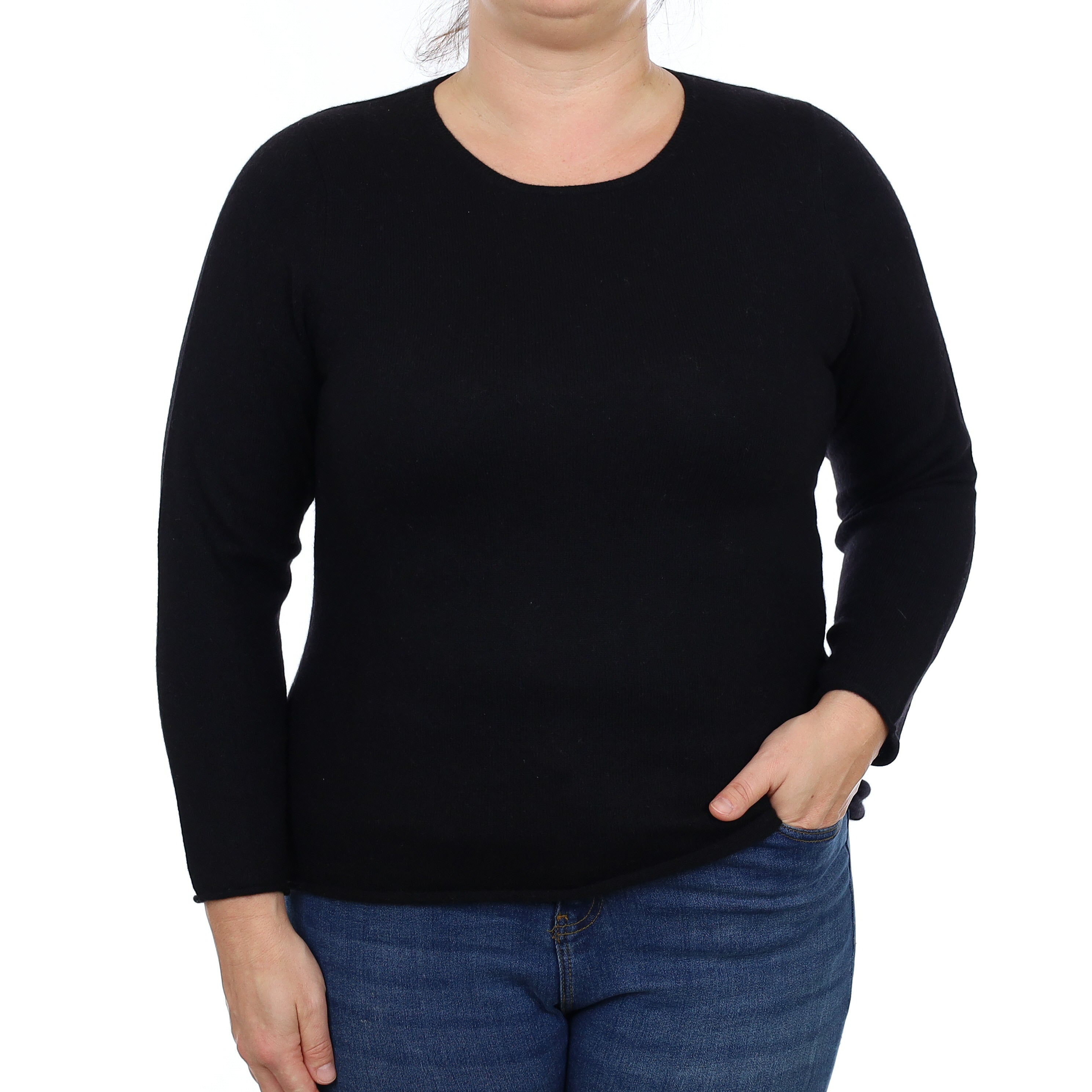 Black Lettered Cashmere Crew Neck Jumper Large