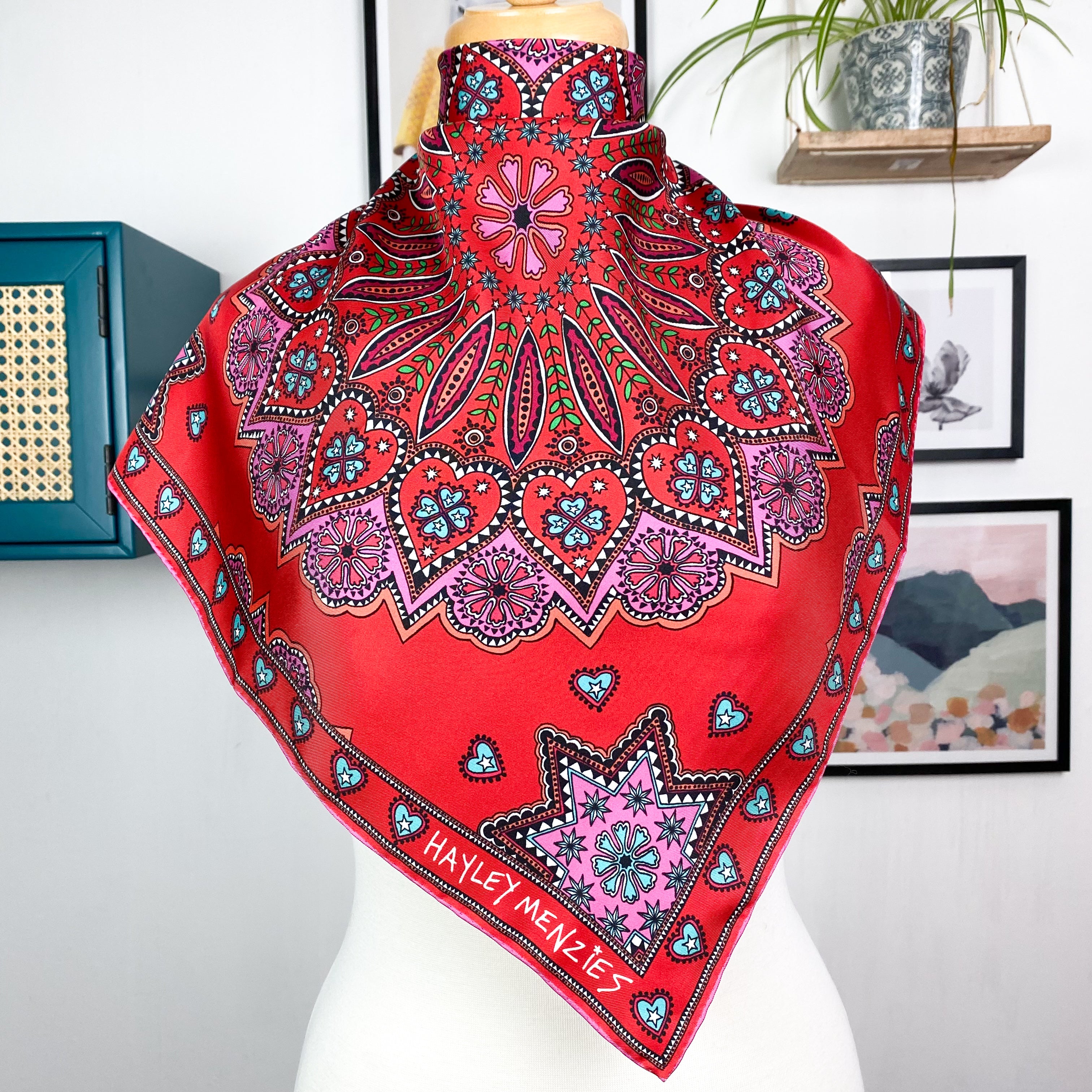 Hayley Menzies Colourful Small Silk Scarf