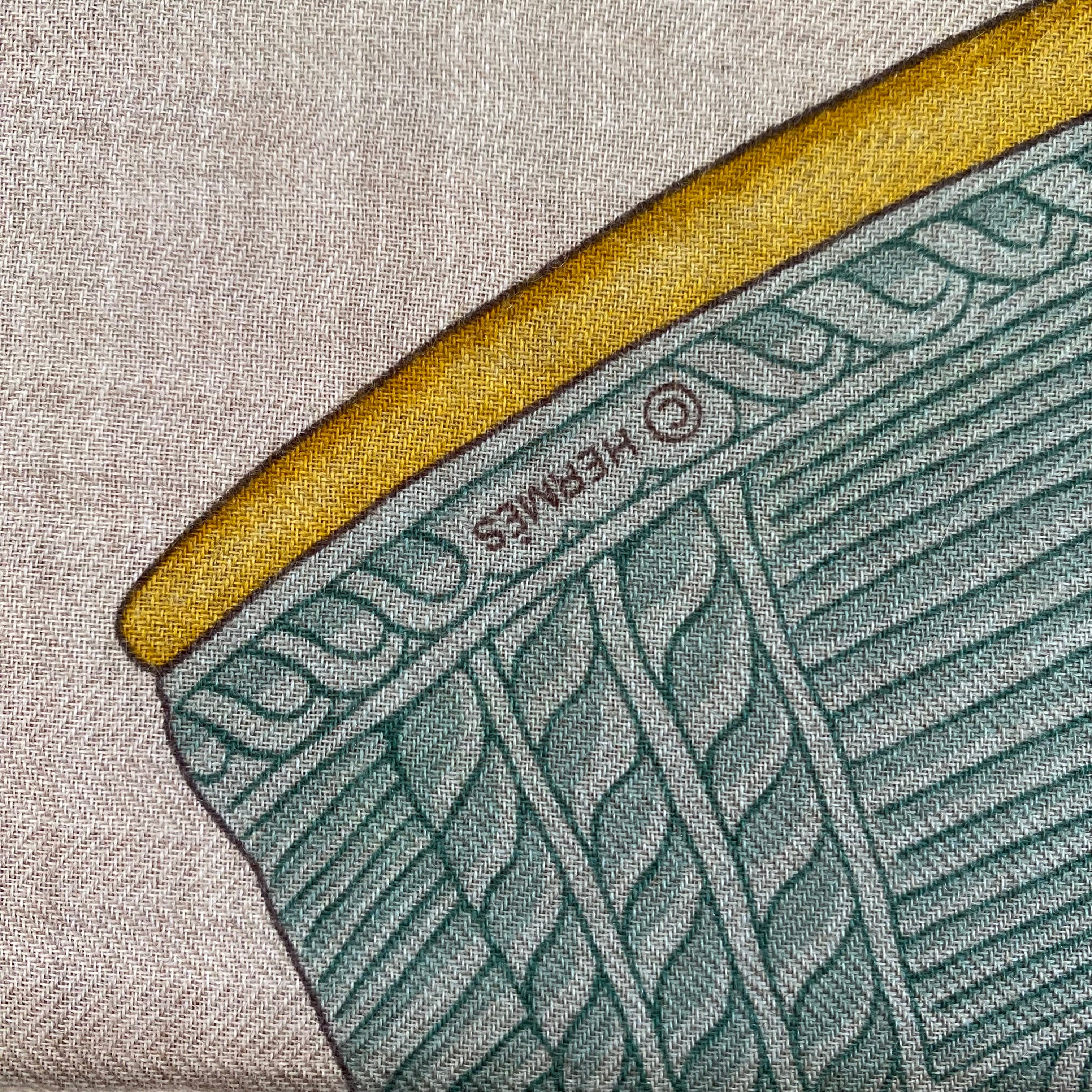 Hermès Selle D’Officier En Grande Tenue Silk and Cashmere Shawl