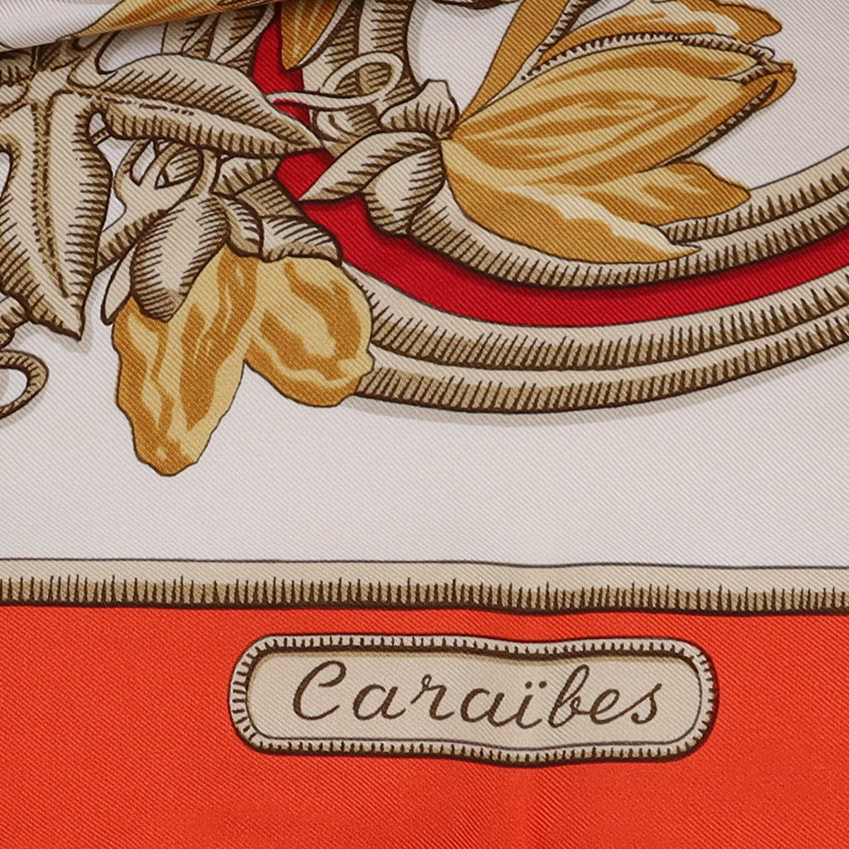 Boxed Hermès Caraïbes Silk Scarf