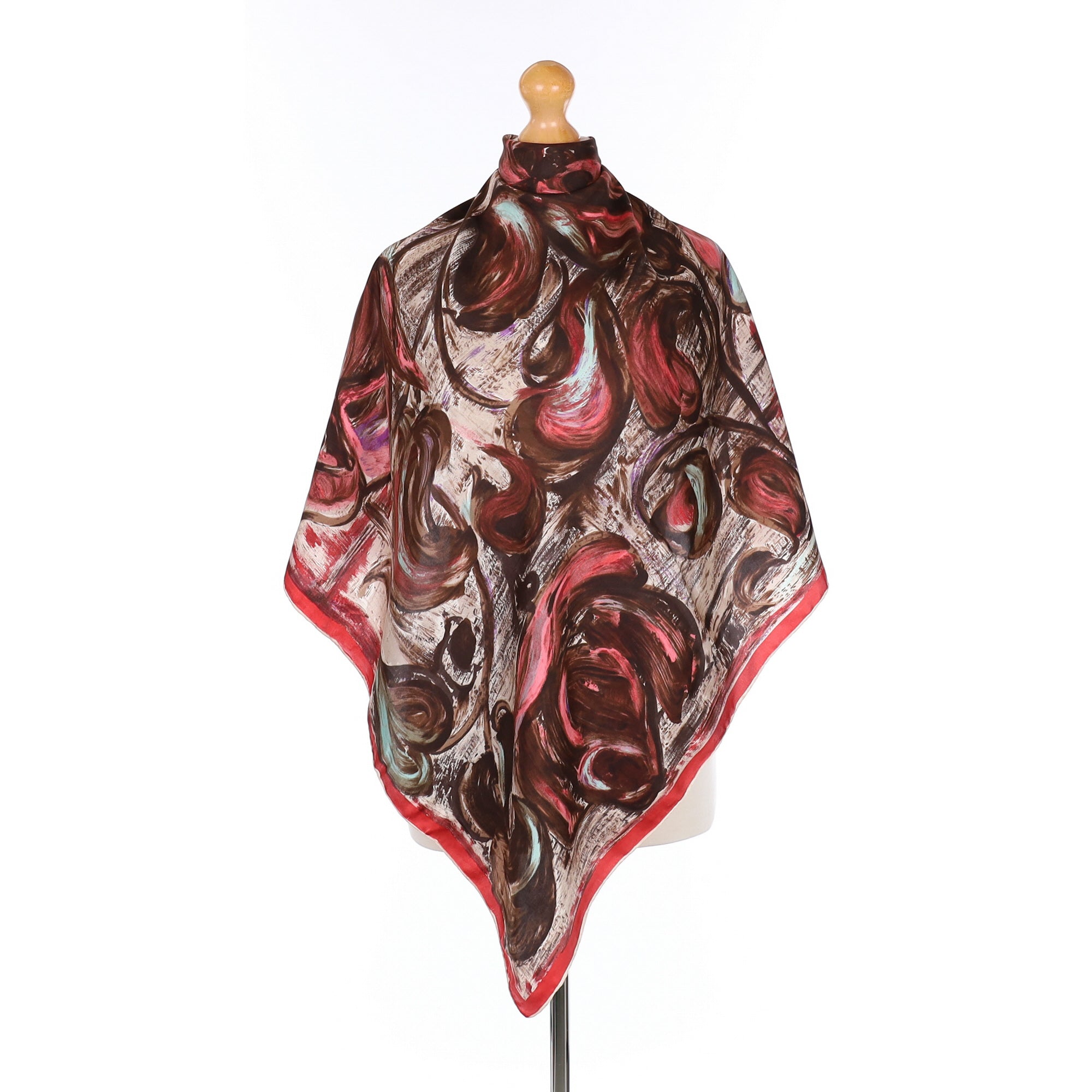 Abstract Floral Vintage Silk Scarf