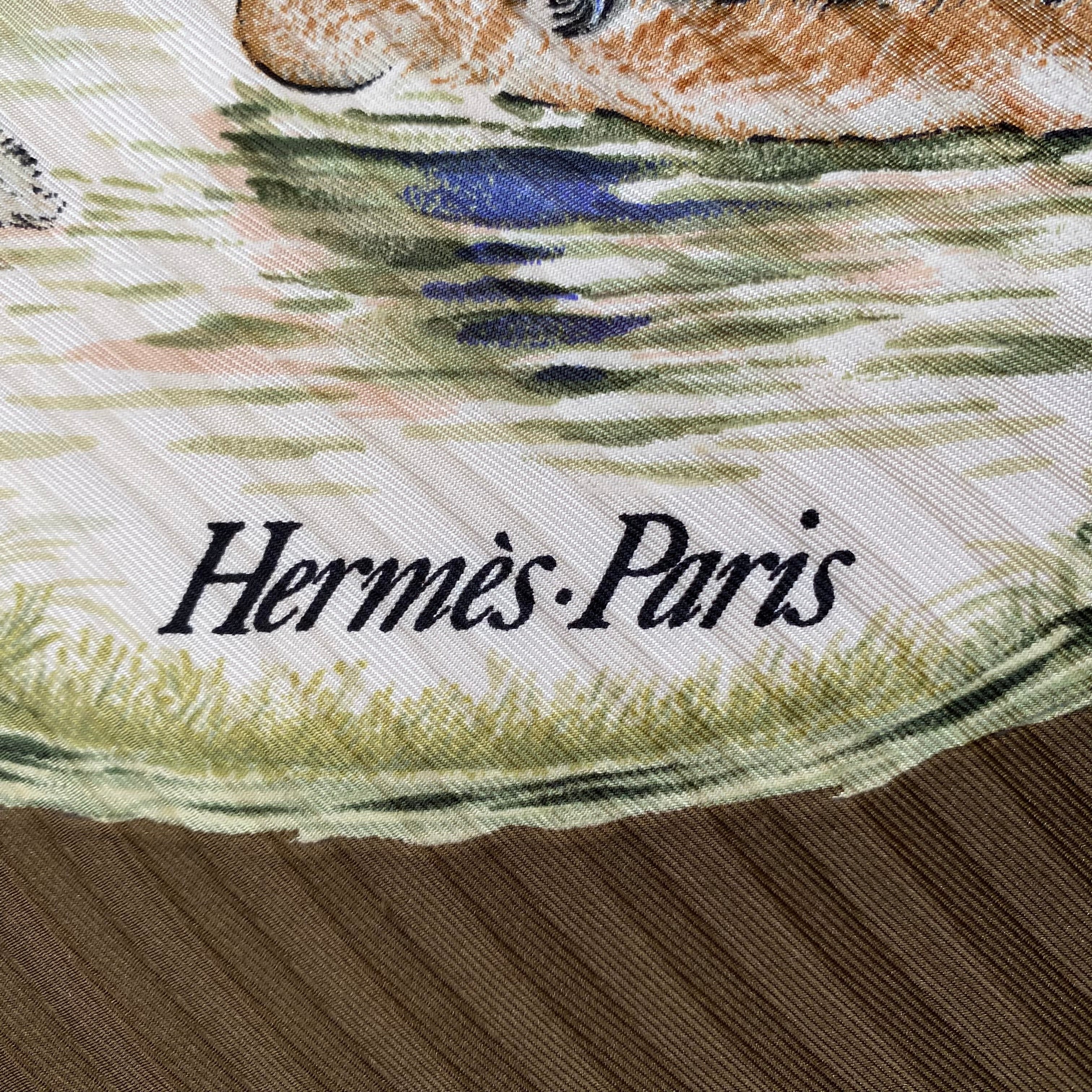 Hermès Halte en Camargue Plissé Silk Scarf