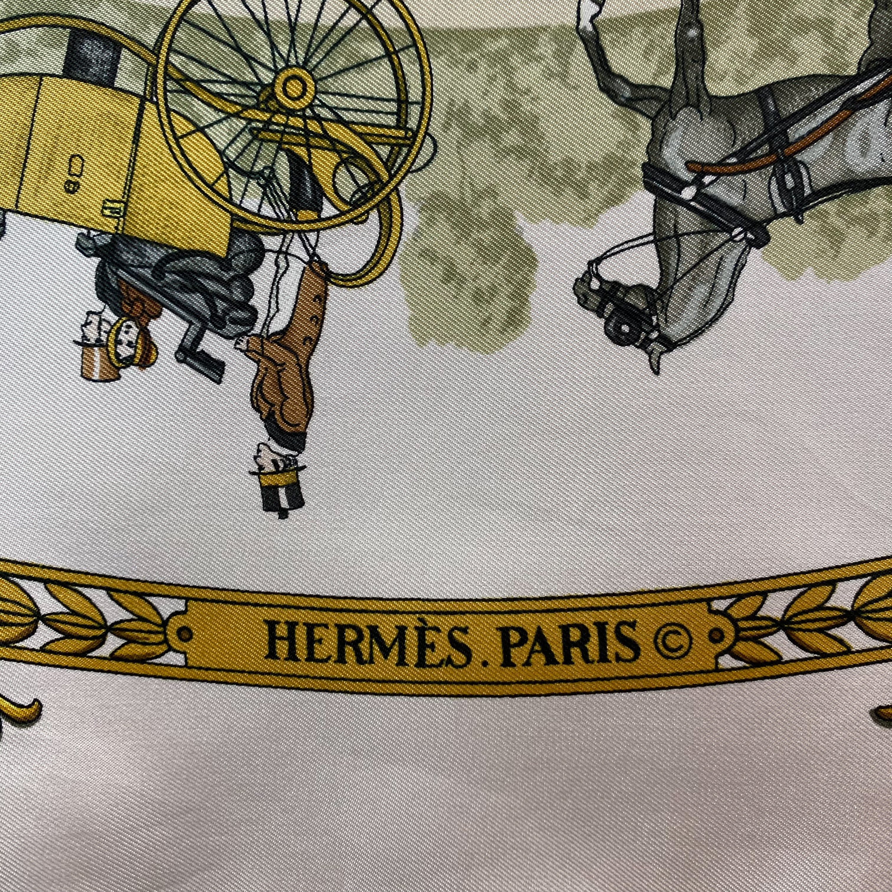 Boxed Hermes La Promenade De Longchamps Silk Scarf