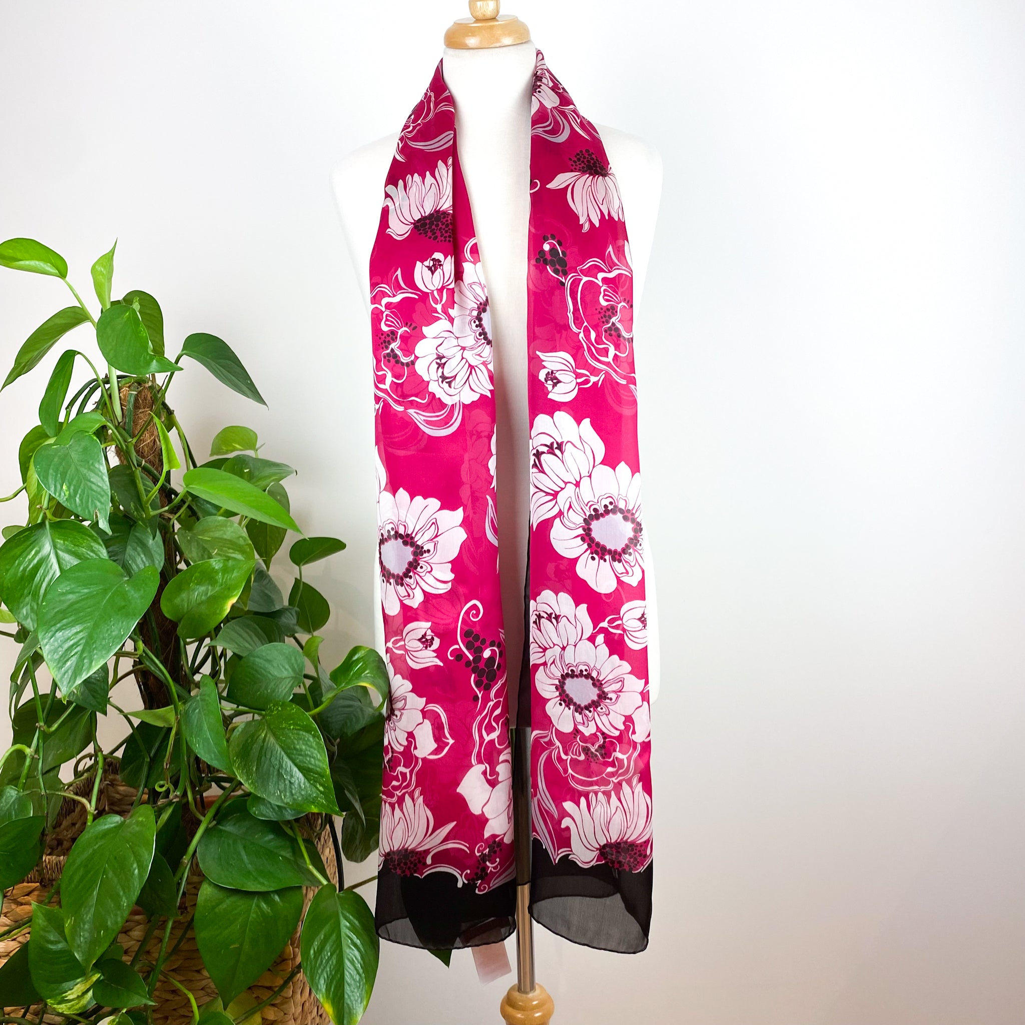 Brand New Valentino Floral Design Wrap Silk Scar