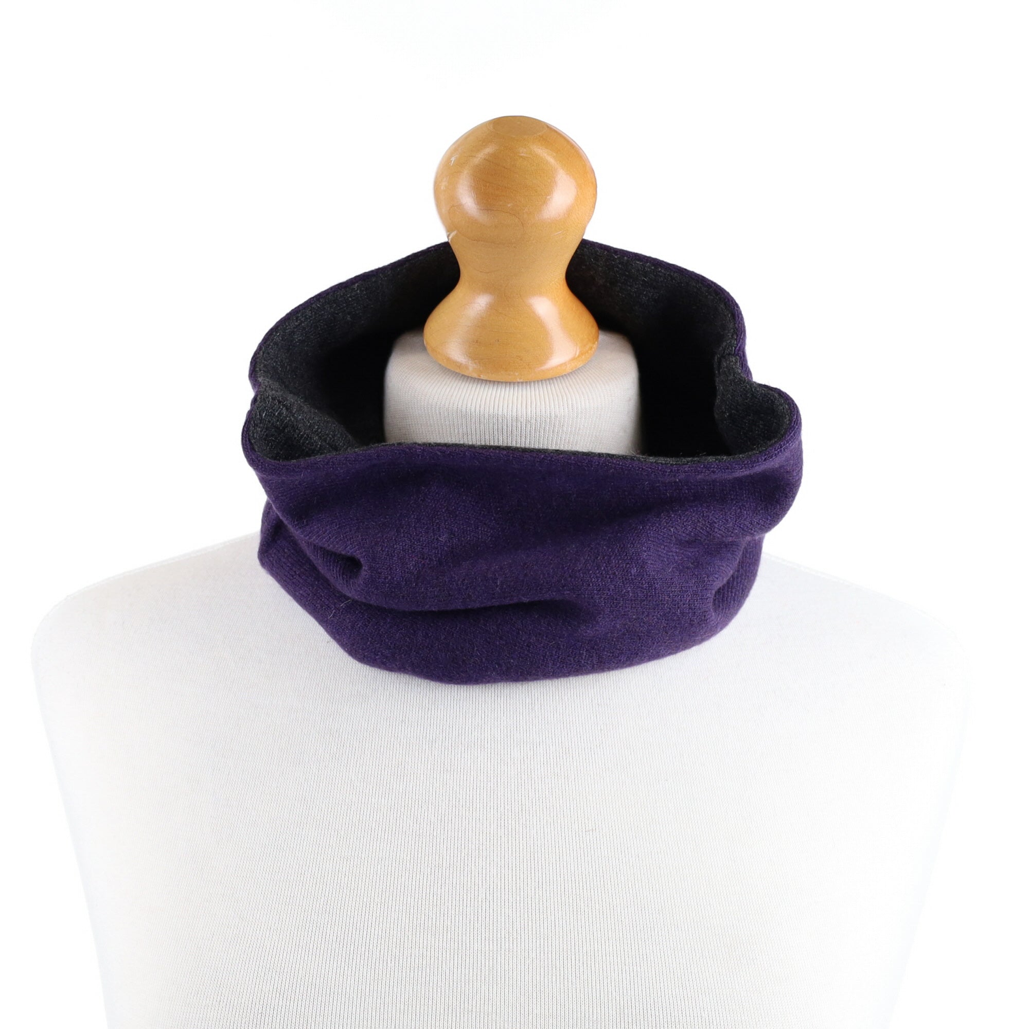 Charcoal Grey and Grape Purple Neck Warmer