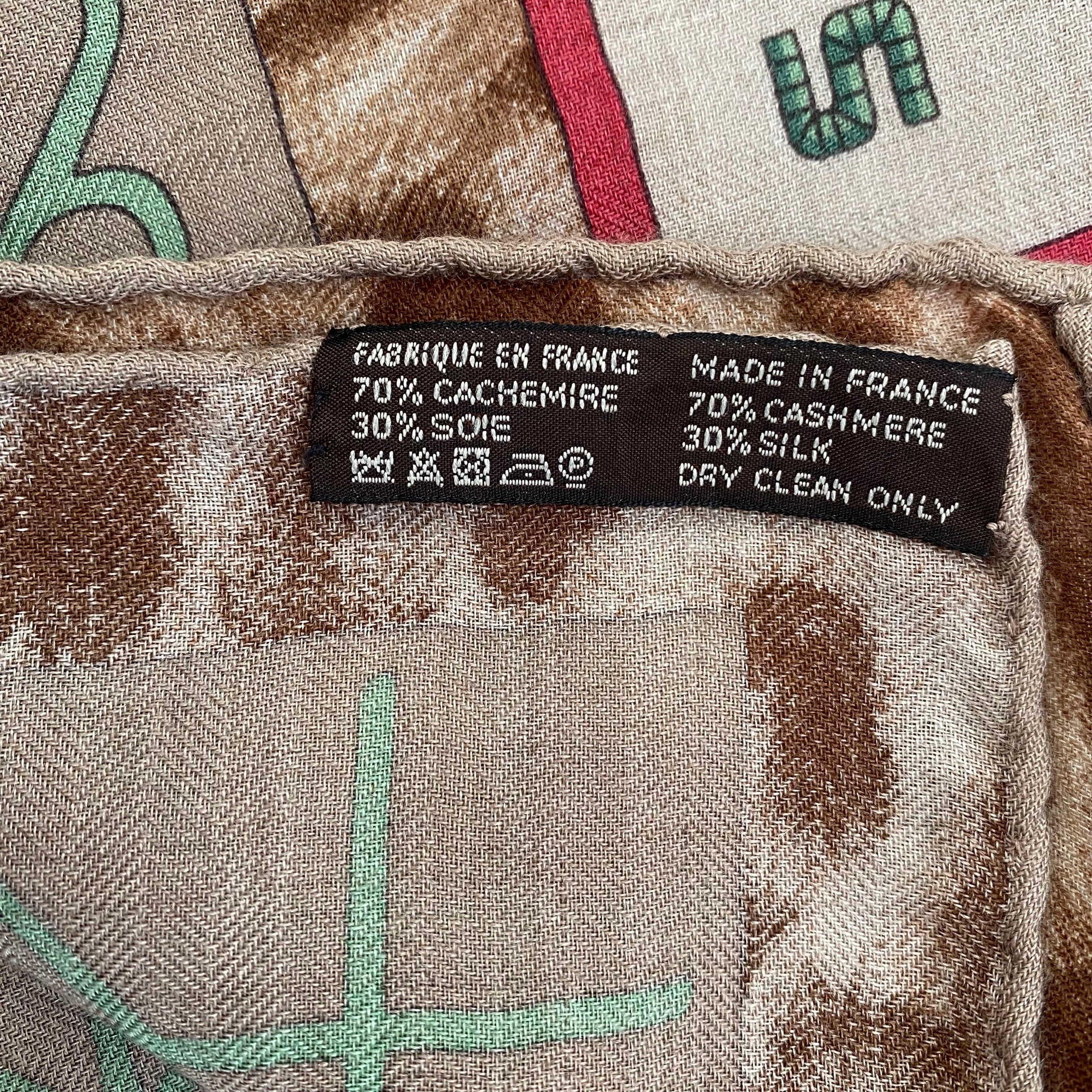 Hermès Selle D’Officier En Grande Tenue Silk and Cashmere Shawl