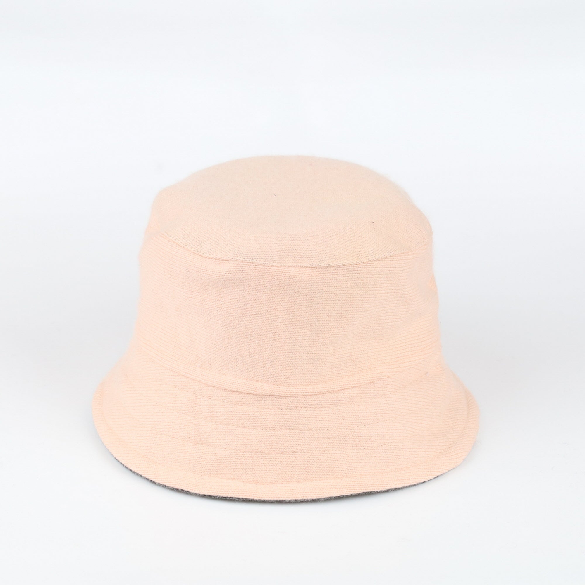 Carnation Pink and Grey Reversible Cashmere Bucket Hat Medium