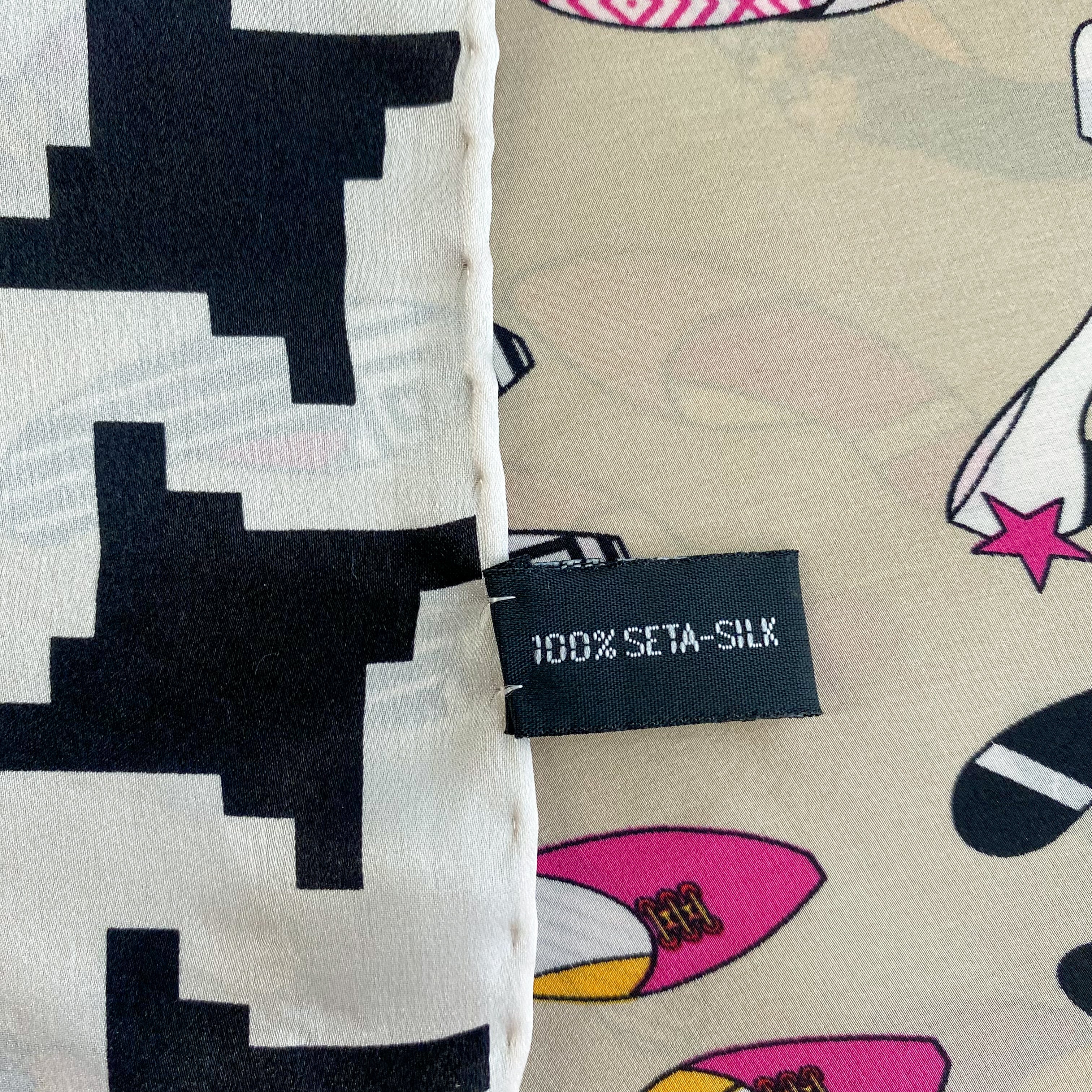 Charles Jourdan Shoe Design Silk Scarf