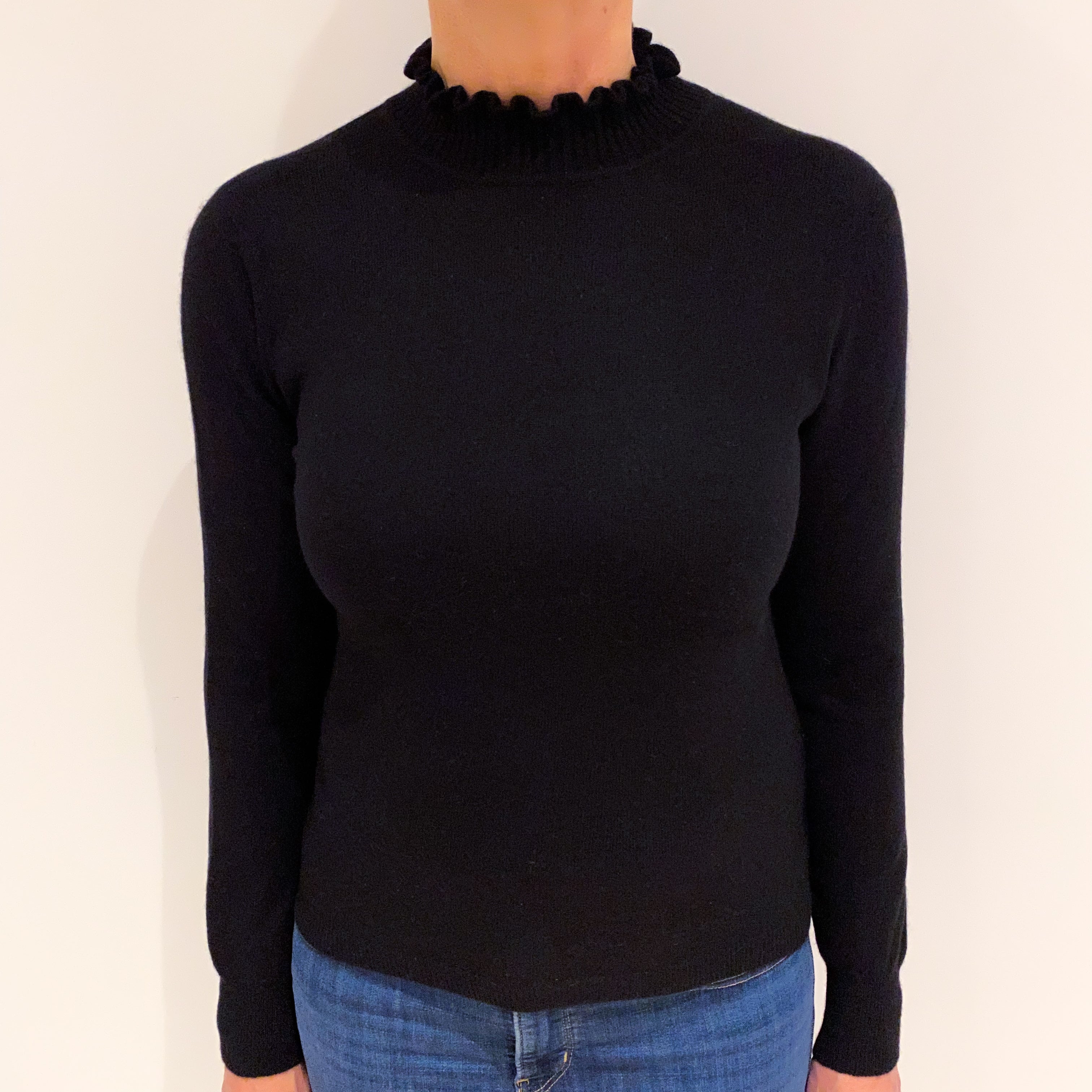 Black Cashmere Turtle Neck Jumper Medium