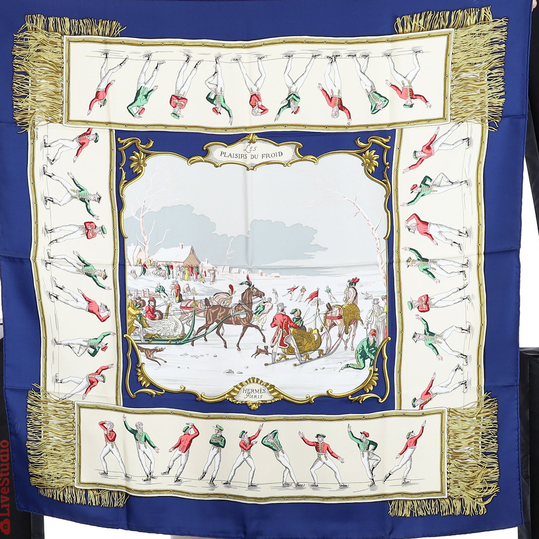 Brand New Boxed Hermès Plaisirs du Froid Silk Scarf