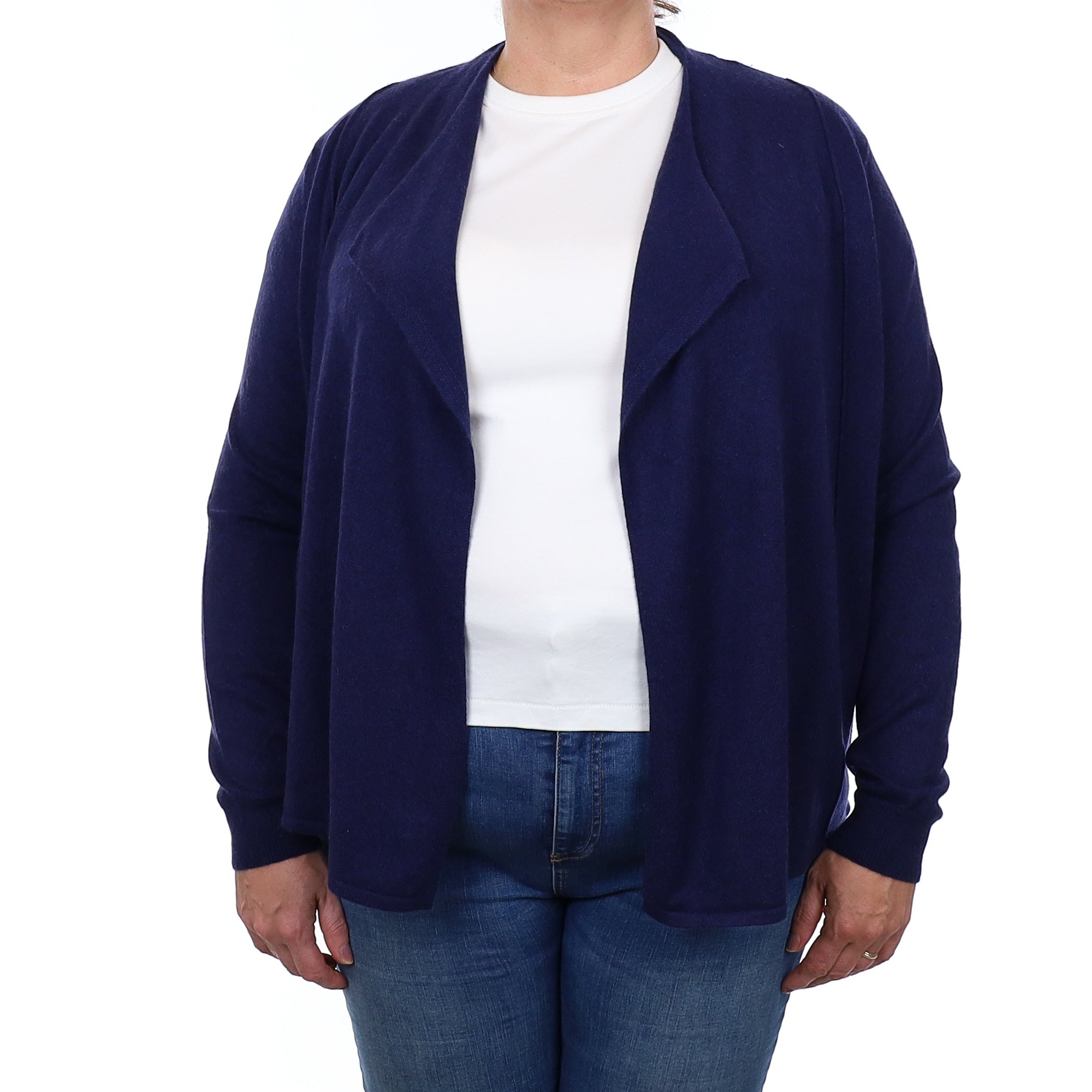 Navy Cashmere Waterfall Cardigan Extra Large