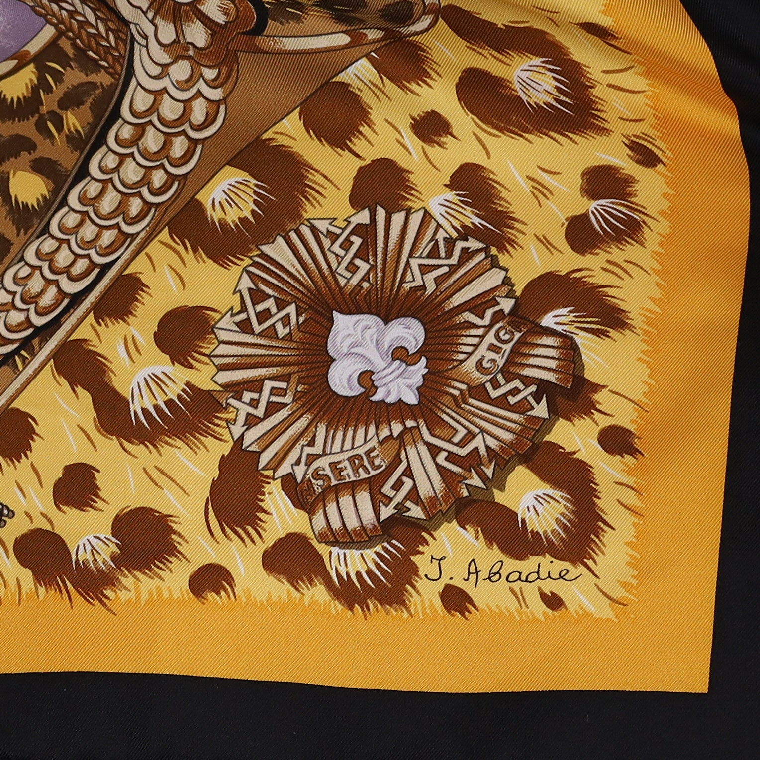 Pristine Hermès Casques et Plumets Silk Scarf