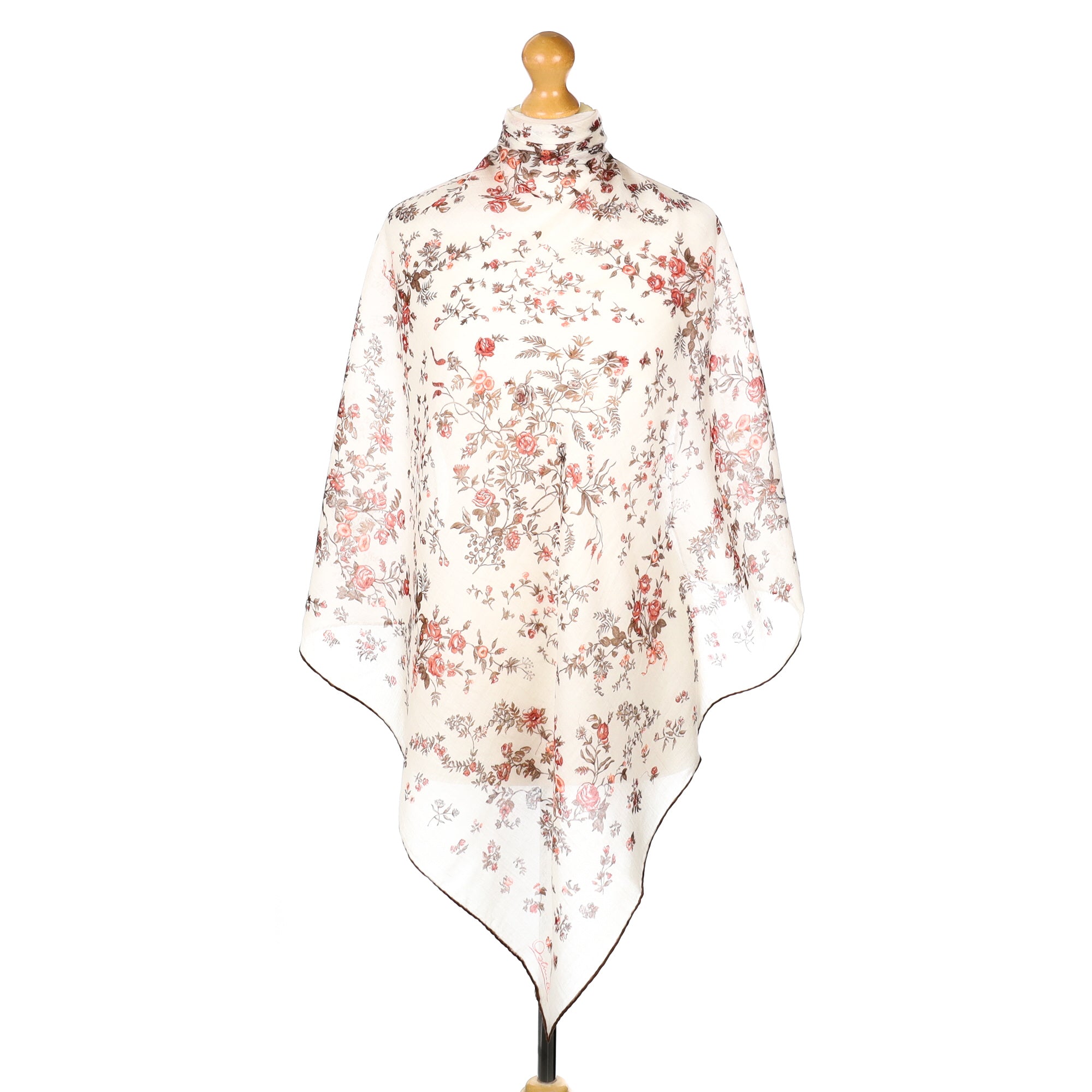 Ostinelli Floral Silk and Cashmere Vintage Scarf