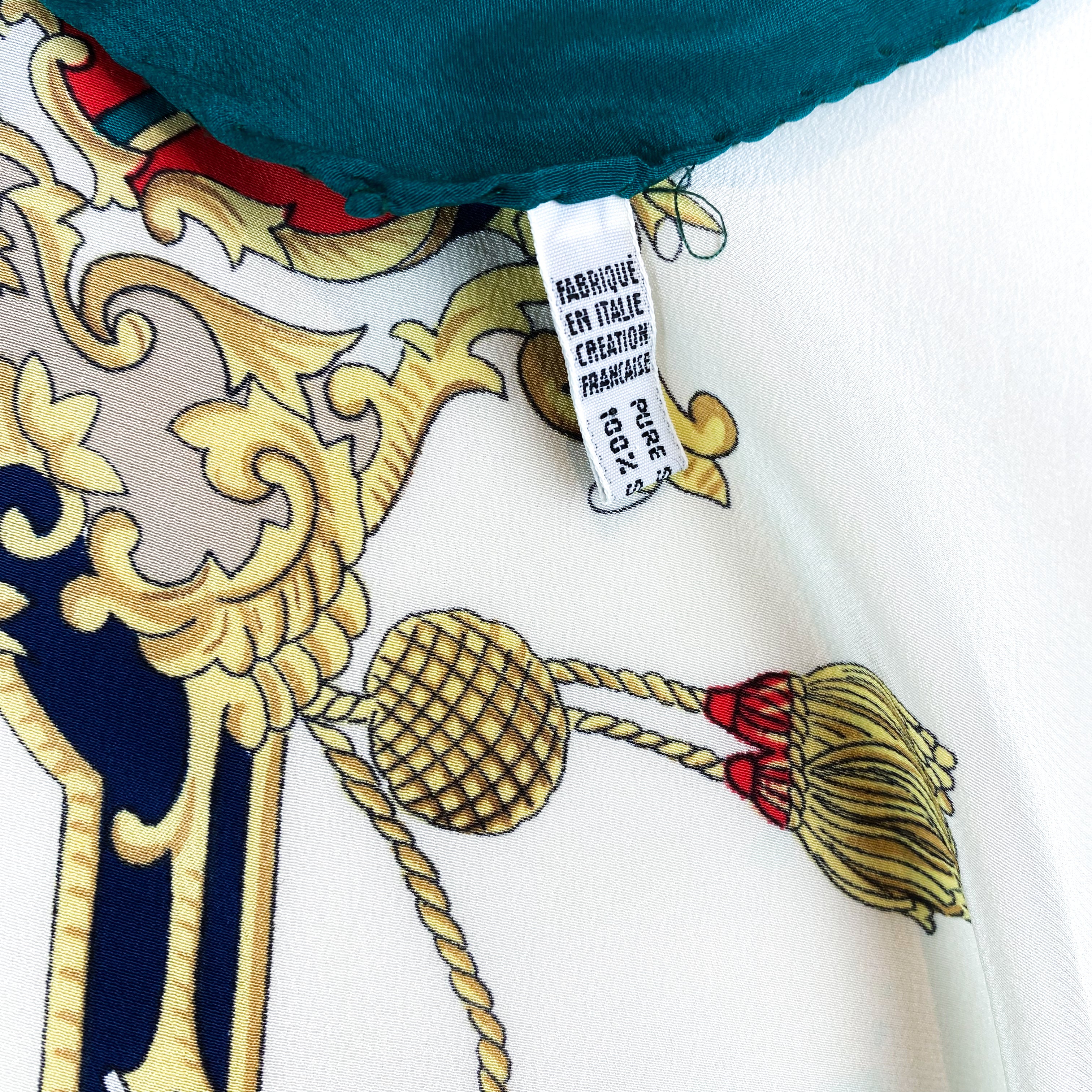 Large Italian Equestrian Vintage Silk Scarf