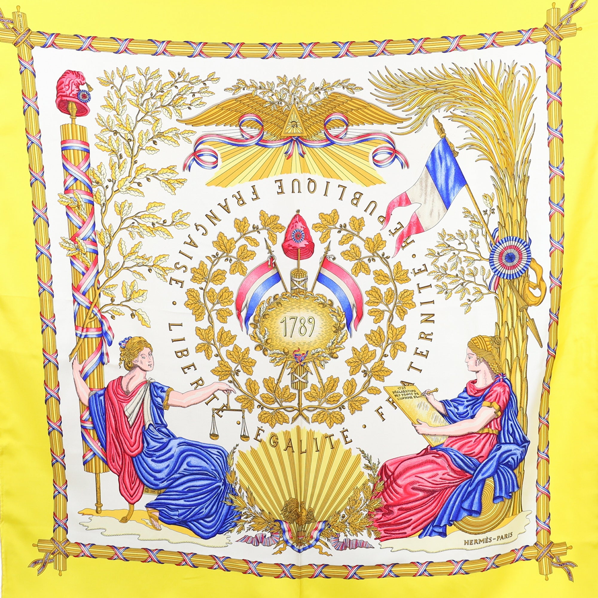 Hermès République Française Liberté Égalite 1789 Silk Scarf