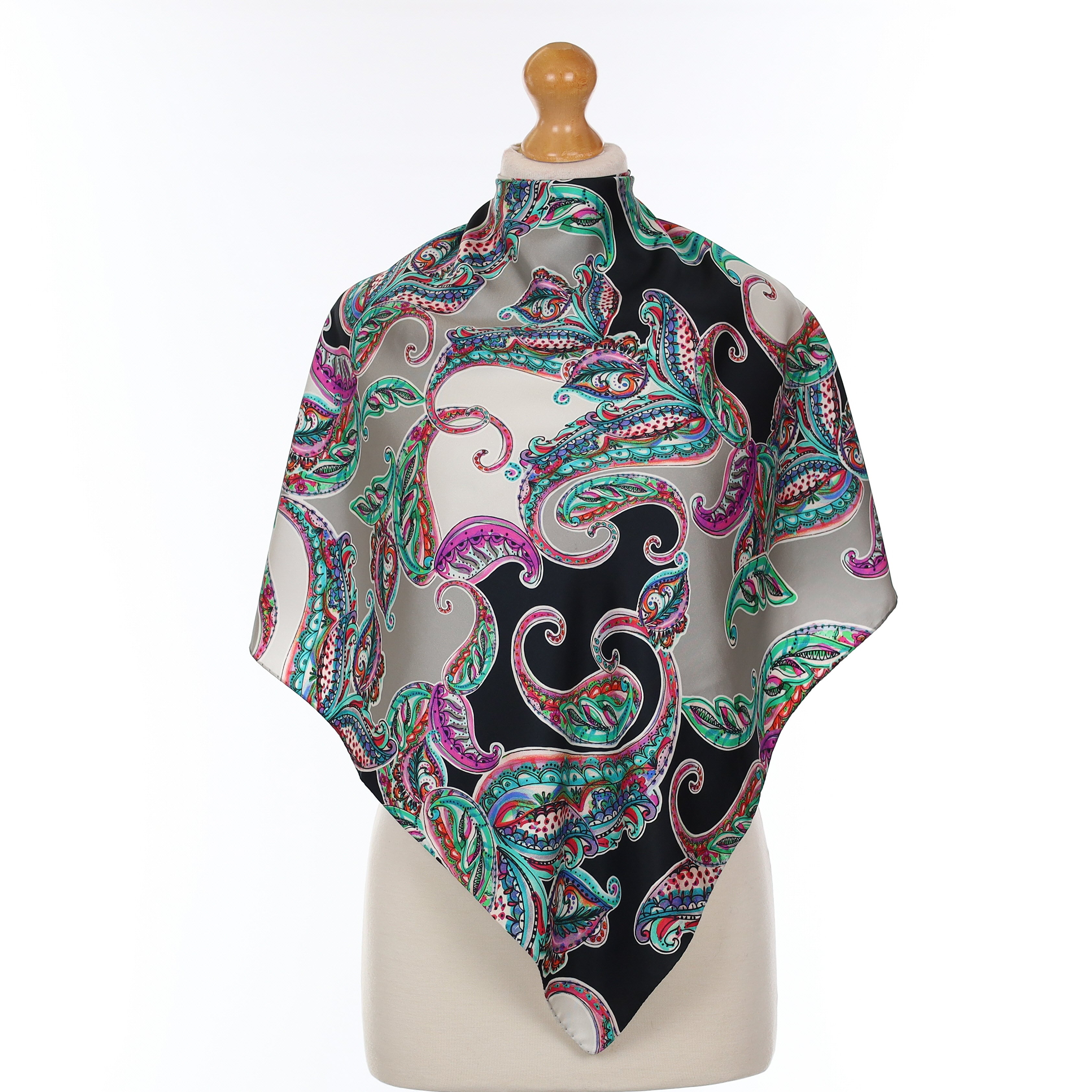 Colourful Paisley Silk Scarf