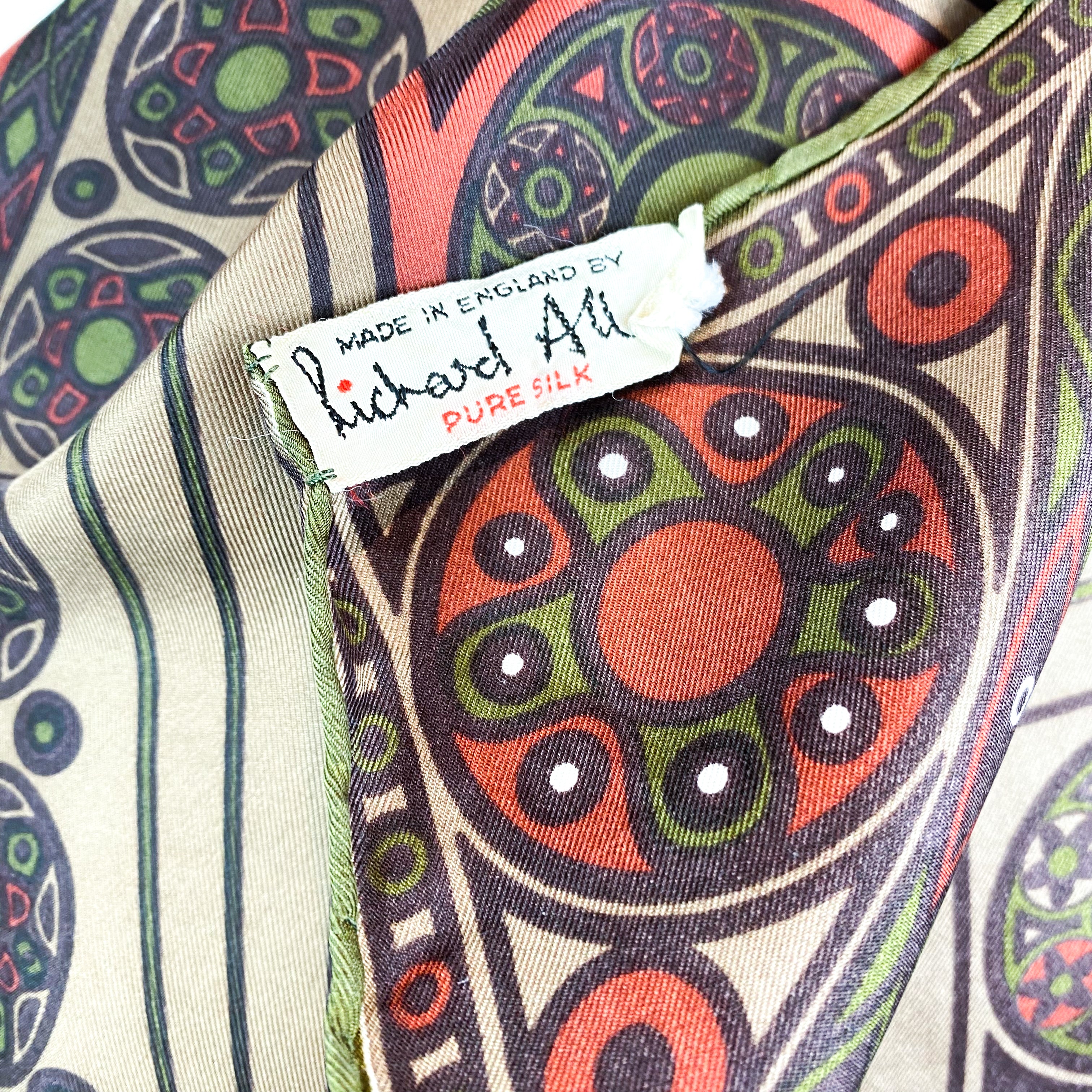 1970s Richard Allan Vintage Silk Scarf