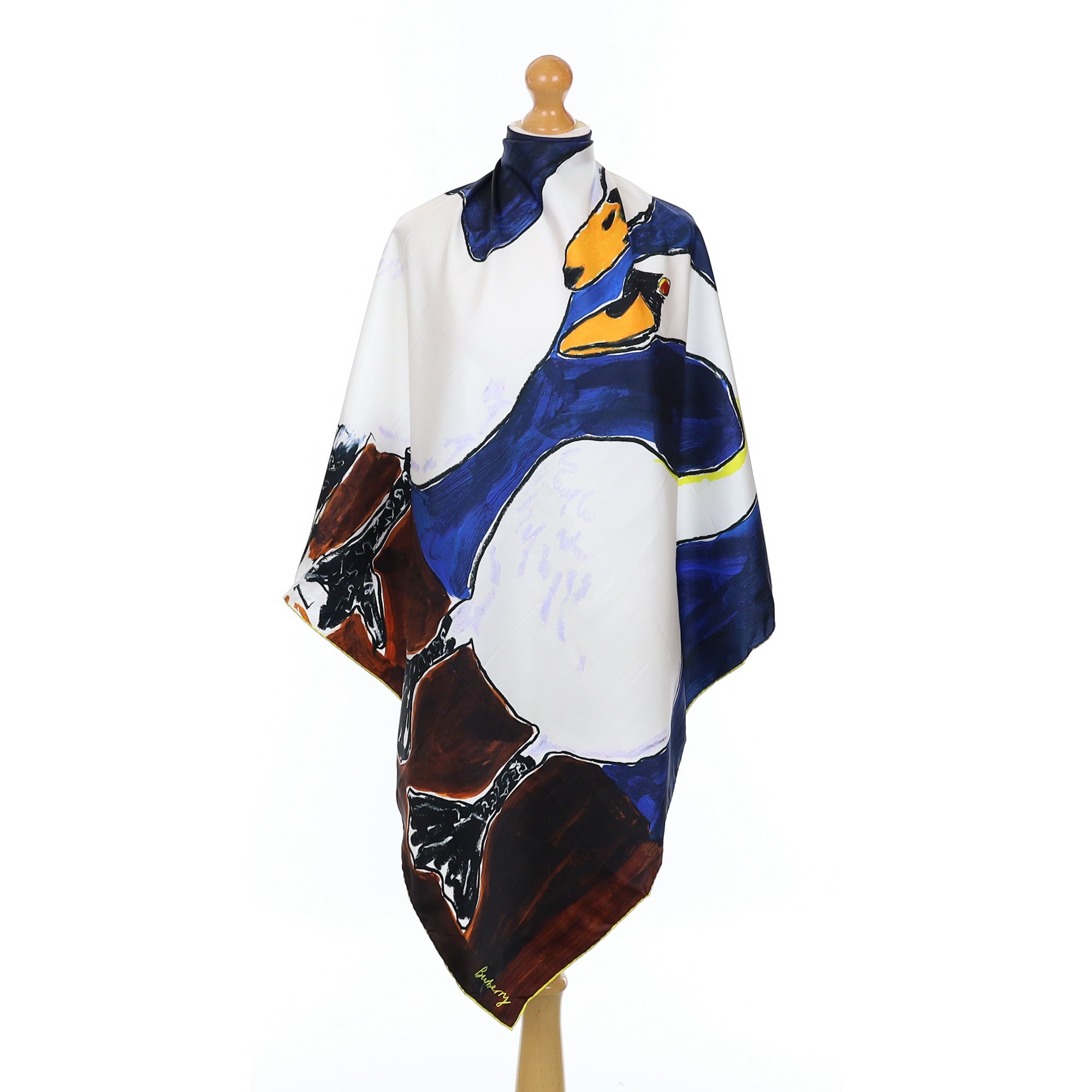 Brand New Burberry Swan Design Silk Scarf
