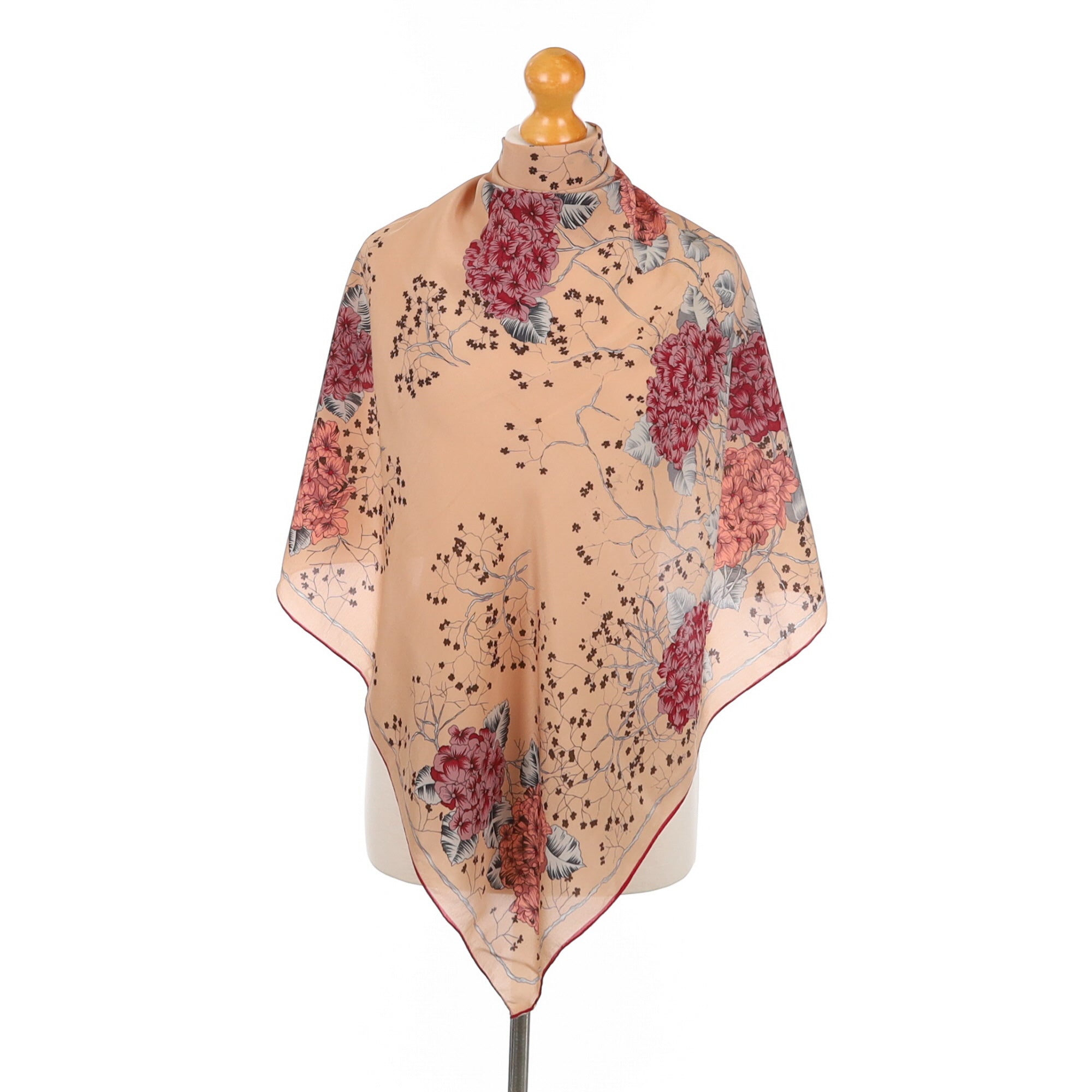 Floral French Vintage Silk Scarf