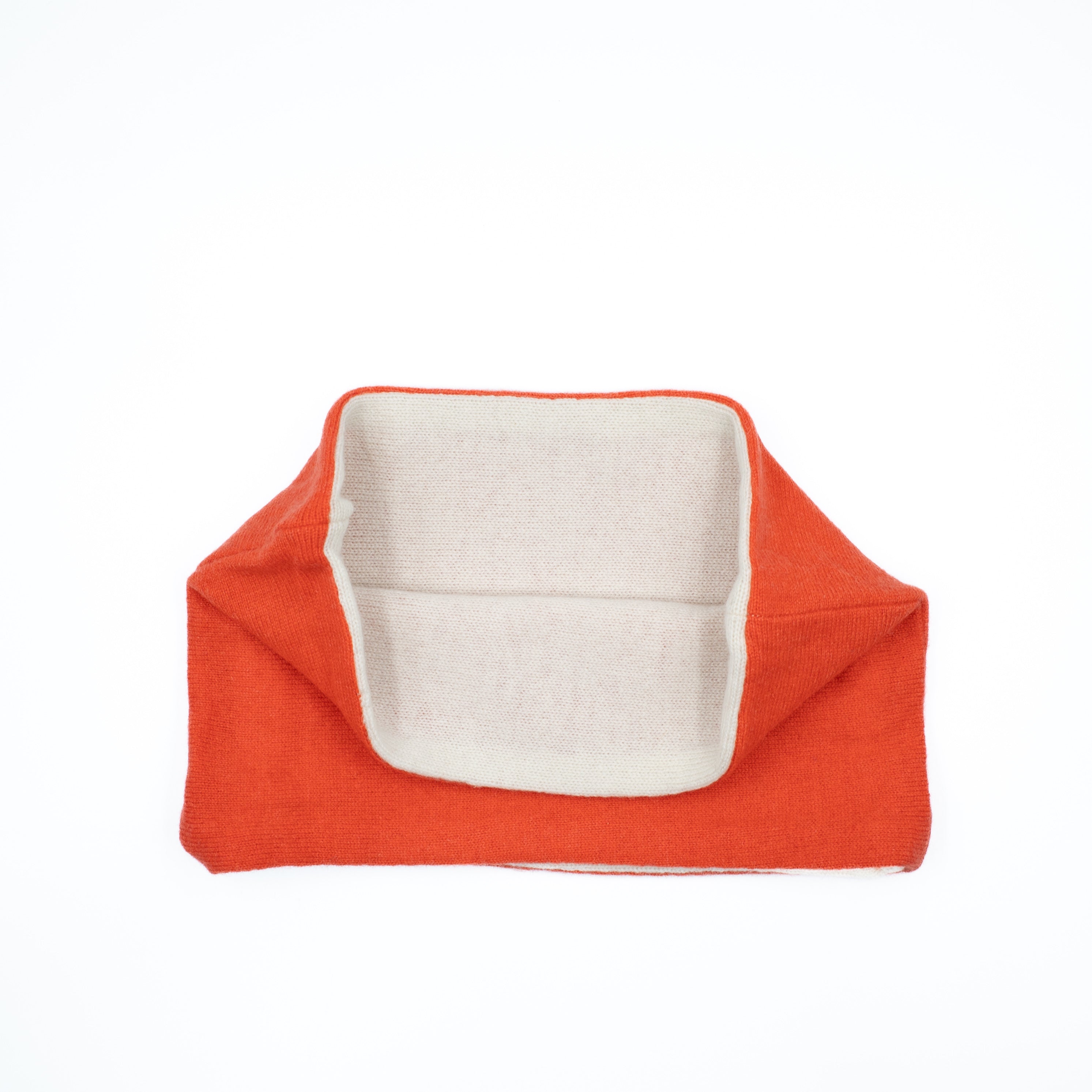 Coral and Winter White Neck Warmer