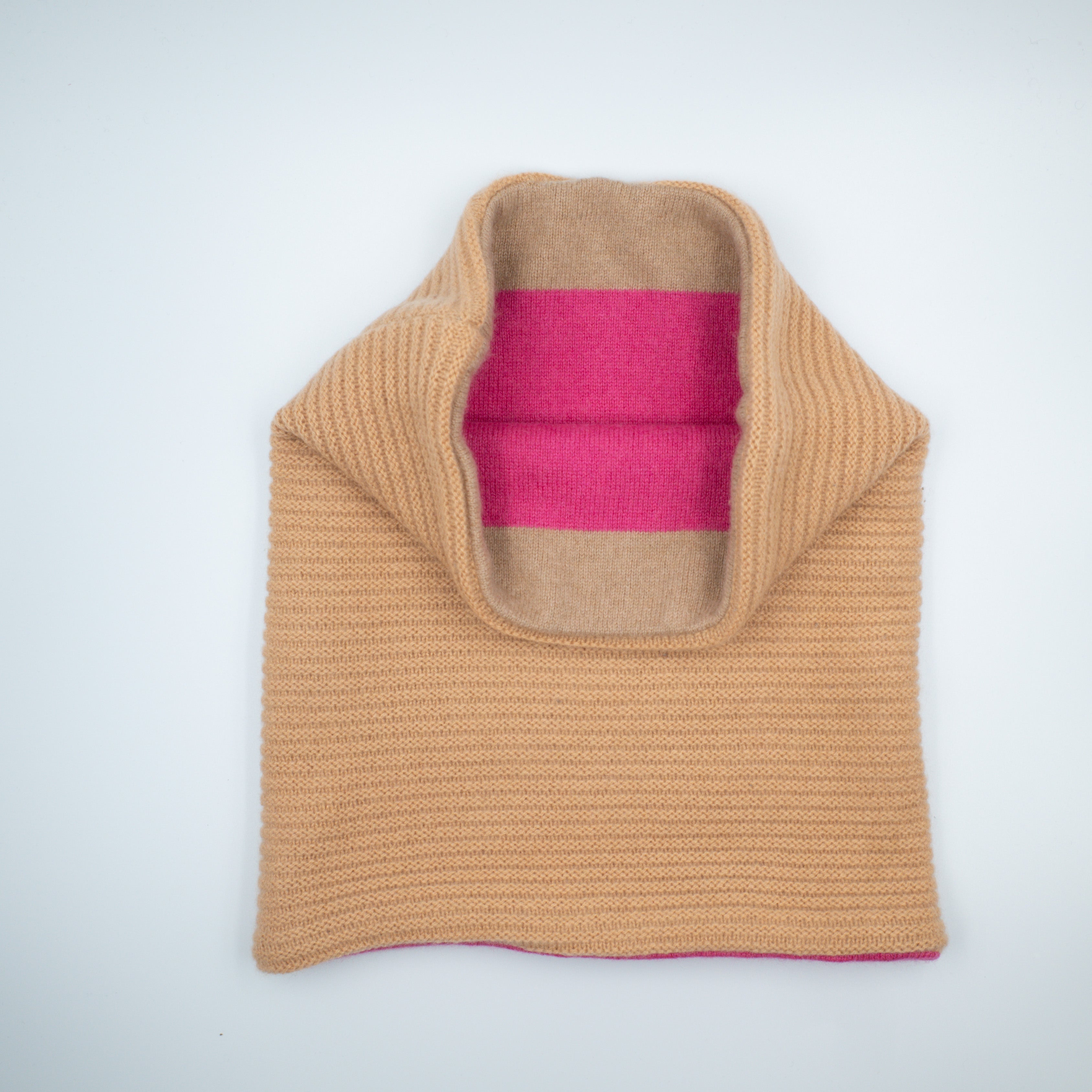 Butterscotch and Hot Pink Luxury Double Layered Snood
