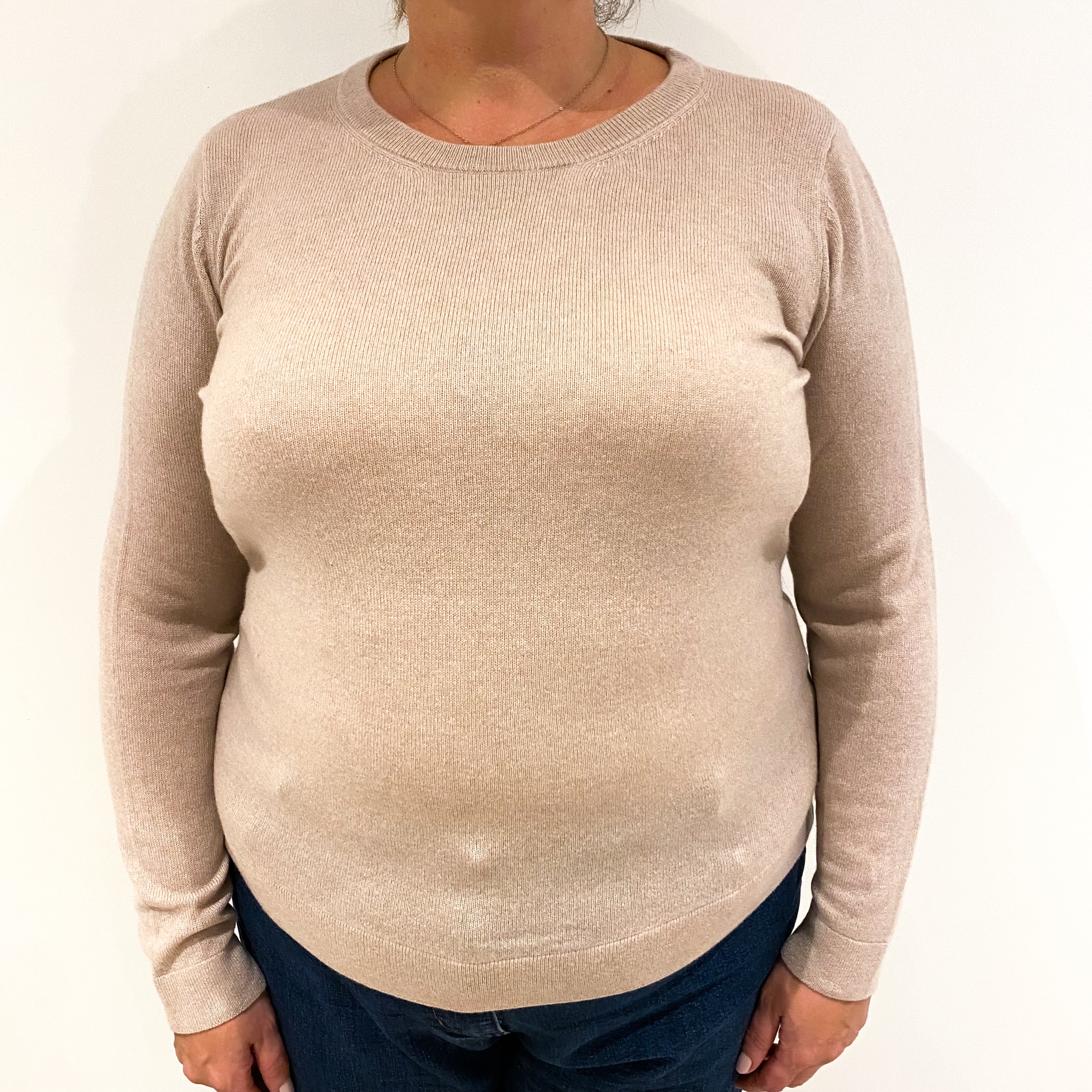 Mauve Pink Cashmere Crew Neck Jumper Extra Large